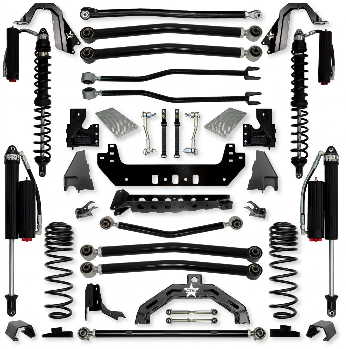 3.0 Inch Adventure X2 Coilover Long-Arm Suspension System for Jeep Gladiator JT Gas Models Comp System Stage 2 Rock Krawler