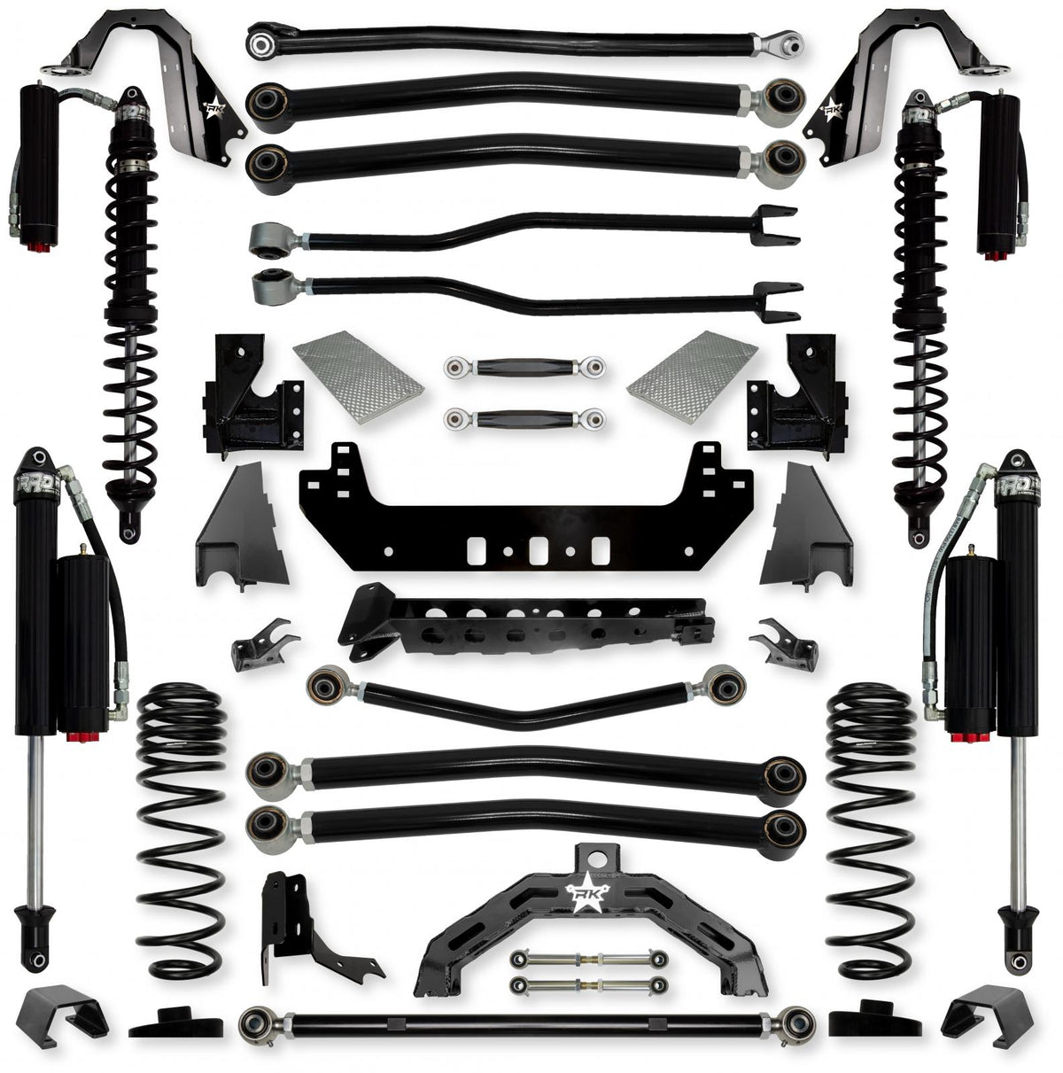 3.0 Inch Adventure X2 Coilover No Limits Long-Arm Suspension System for Jeep Gladiator JT Gas Models Comp System Stage 2 Rock Krawler