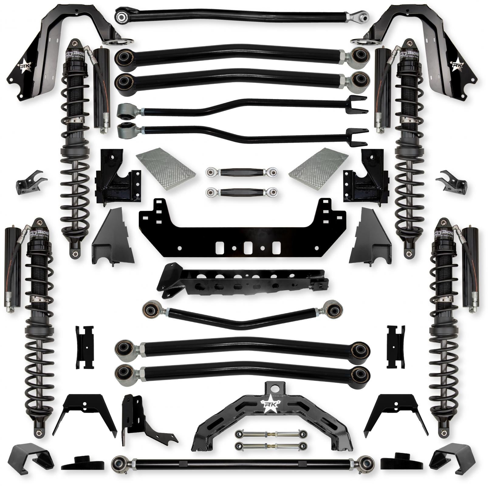 3.0 Inch Adventure X2 Coilover No Limits Long-Arm Suspension System for Jeep Gladiator JT Diesel Models Trail Runner System Stage 1 Rock Krawler