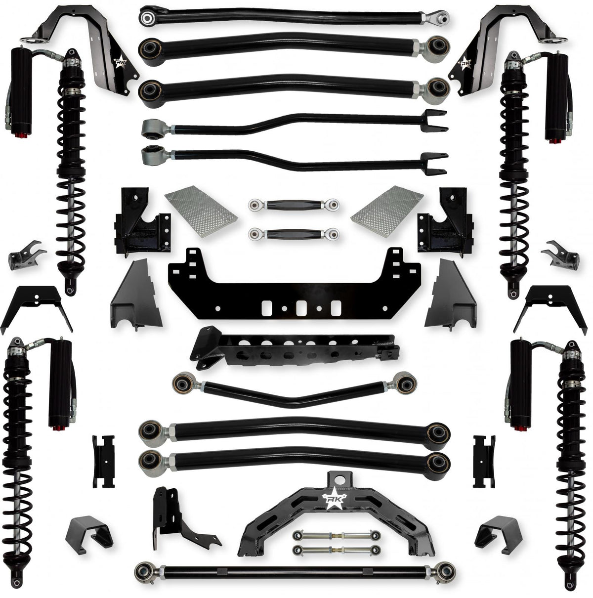 3.0 Inch Adventure X2 Coilover No Limits Long-Arm Suspension System for Jeep Gladiator JT Diesel Models Trail Runner System Stage 2 Rock Krawler