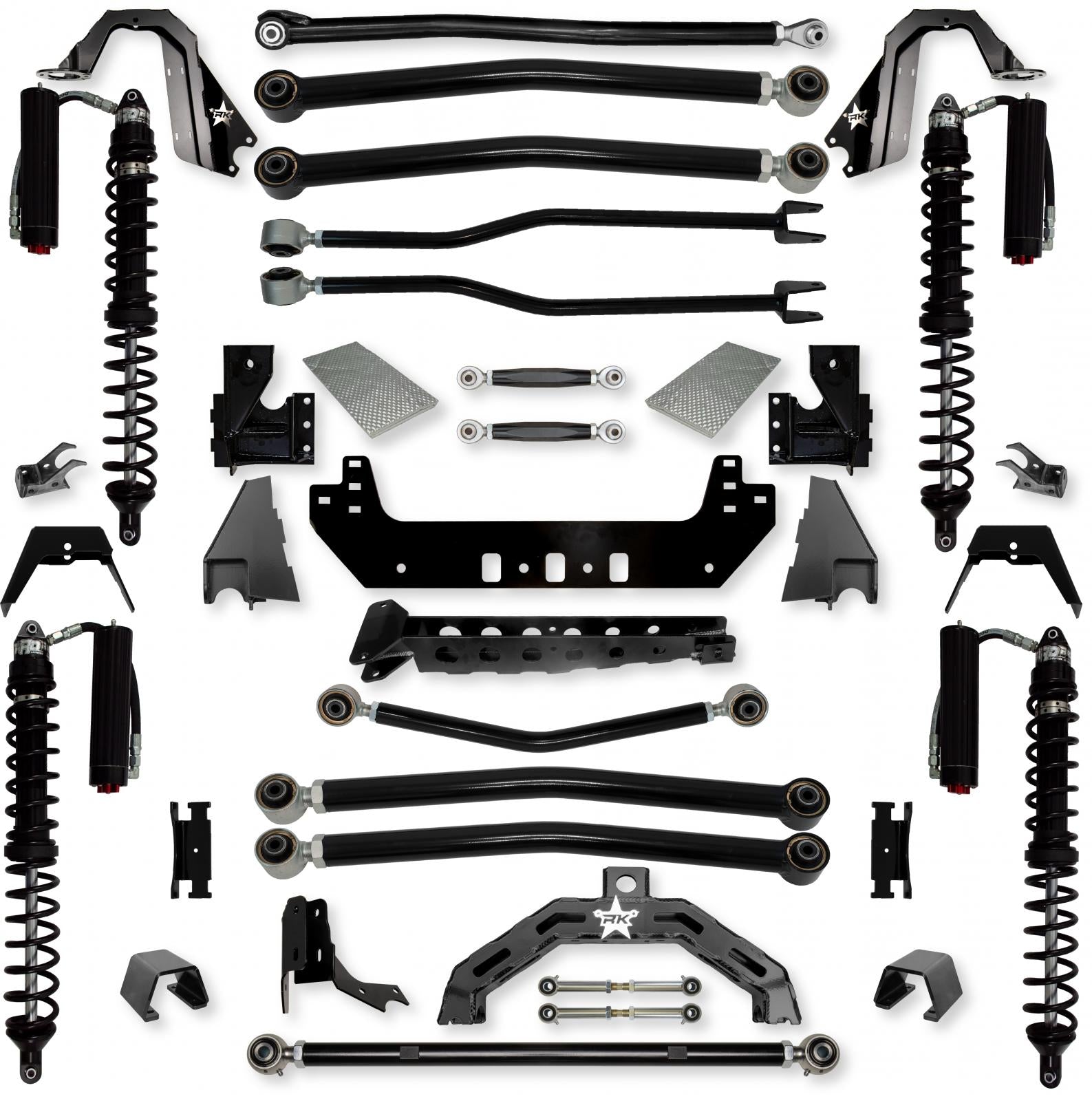 3.0 Inch Adventure X2 Coilover No Limits Long-Arm Suspension System for Jeep Gladiator JT Gas Models Trail Runner System Stage 2 Rock Krawler