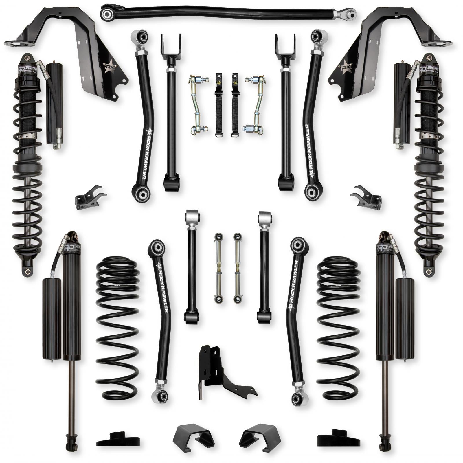 3.0 Inch Adventure X Coilover Mid-Arm Suspension System for Jeep Gladiator JT Gas Models Comp Stage 1 Rock Krawler