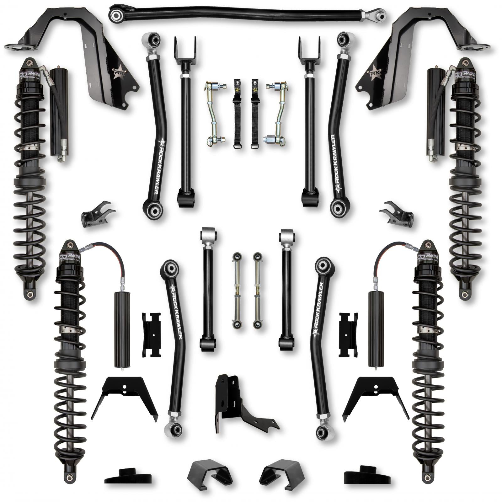 3.0 Inch Adventure X Coilover Mid-Arm Suspension System for Jeep Gladiator JT Diesel Models Trail Runner System Stage 1 Rock Krawler