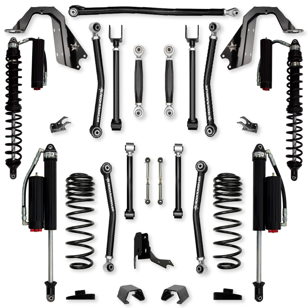 3.0 Inch Adventure X Coilover No Limits Mid-Arm Suspension System for Jeep Gladiator JT Gas Models Comp System Stage 2 Rock Krawler