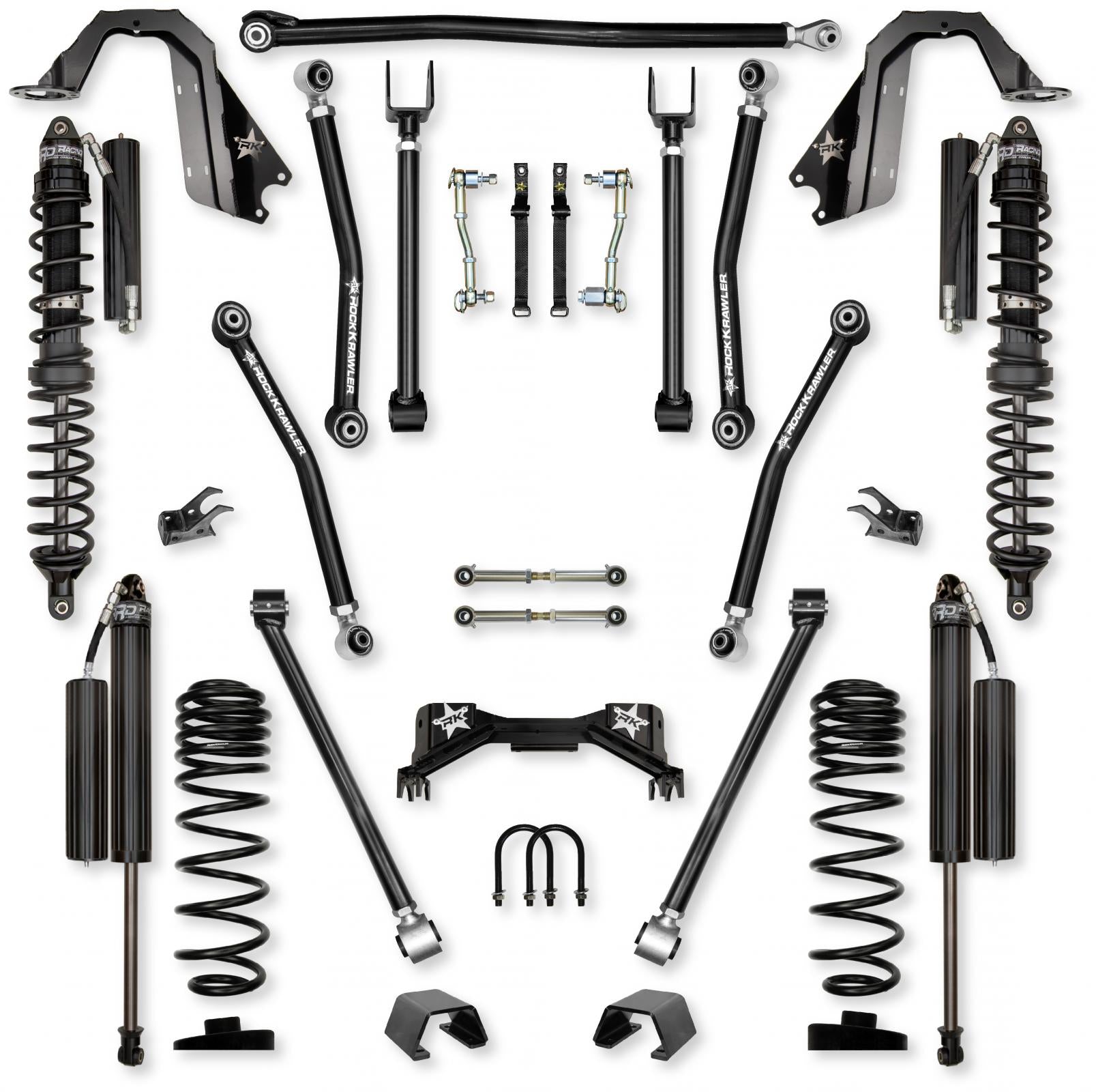 3.0 Inch Adventure X Pro Coilover Mid-Arm Suspension System for Jeep Gladiator JT Gas Models Comp Stage 1 Rock Krawler