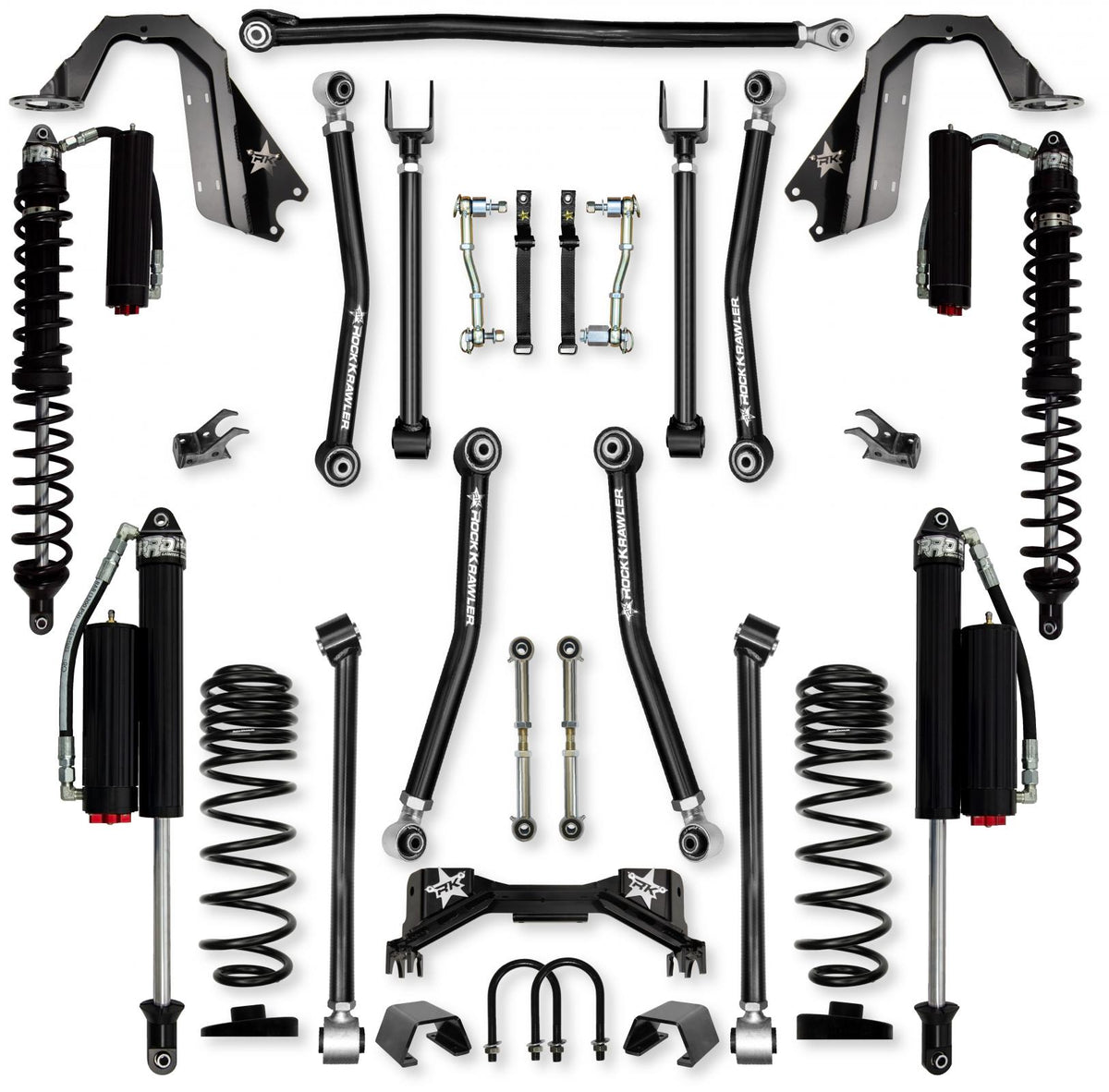 3.0 Inch Adventure X Pro Coilover Mid-Arm Suspension System for Jeep Gladiator JT Gas Models Comp System Stage 2 Rock Krawler