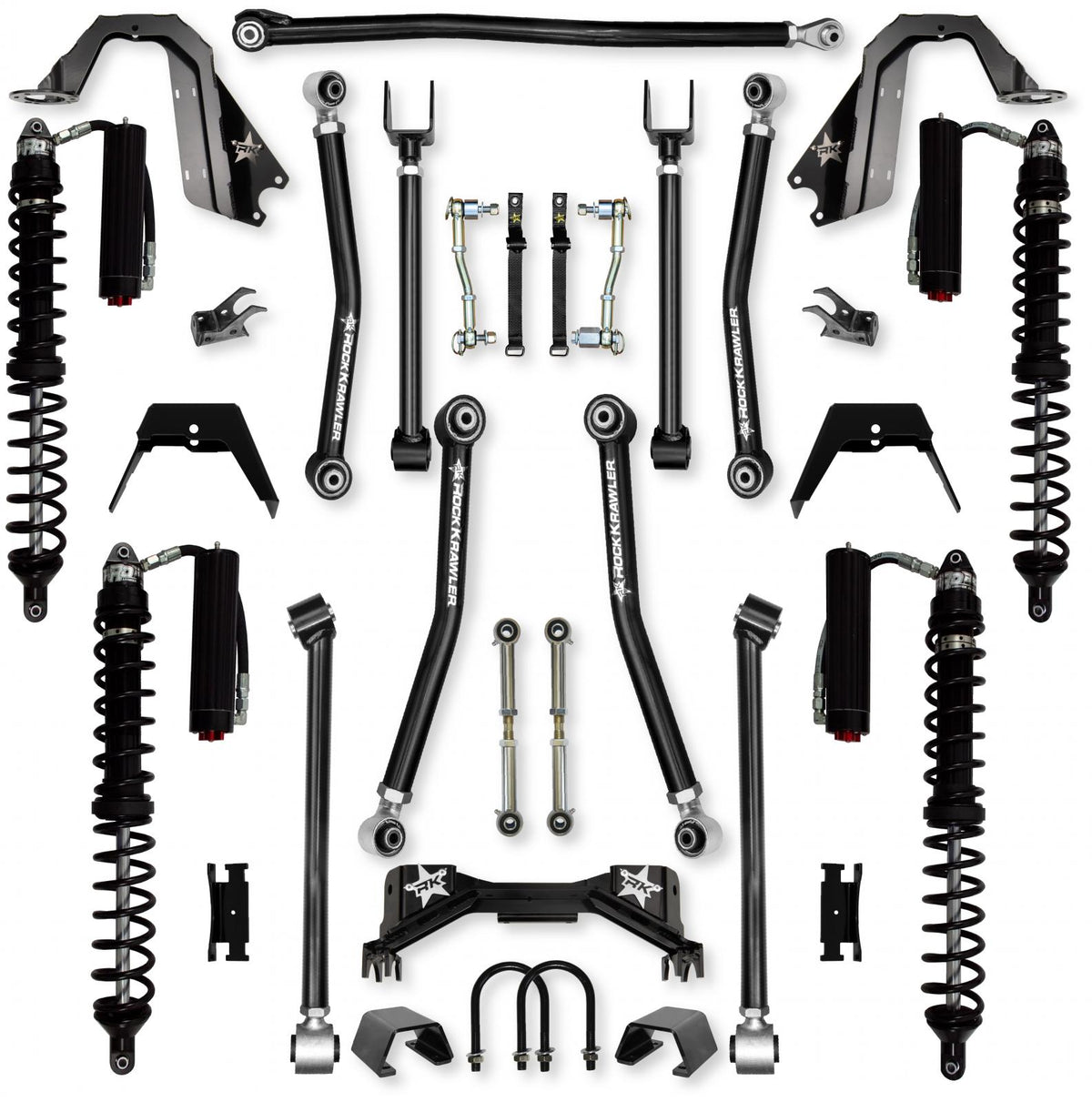 3.0 Inch Adventure X Pro Coilover Mid-Arm Suspension System for Jeep Gladiator JT Gas Models Trail Runner System Stage 2 Rock Krawler