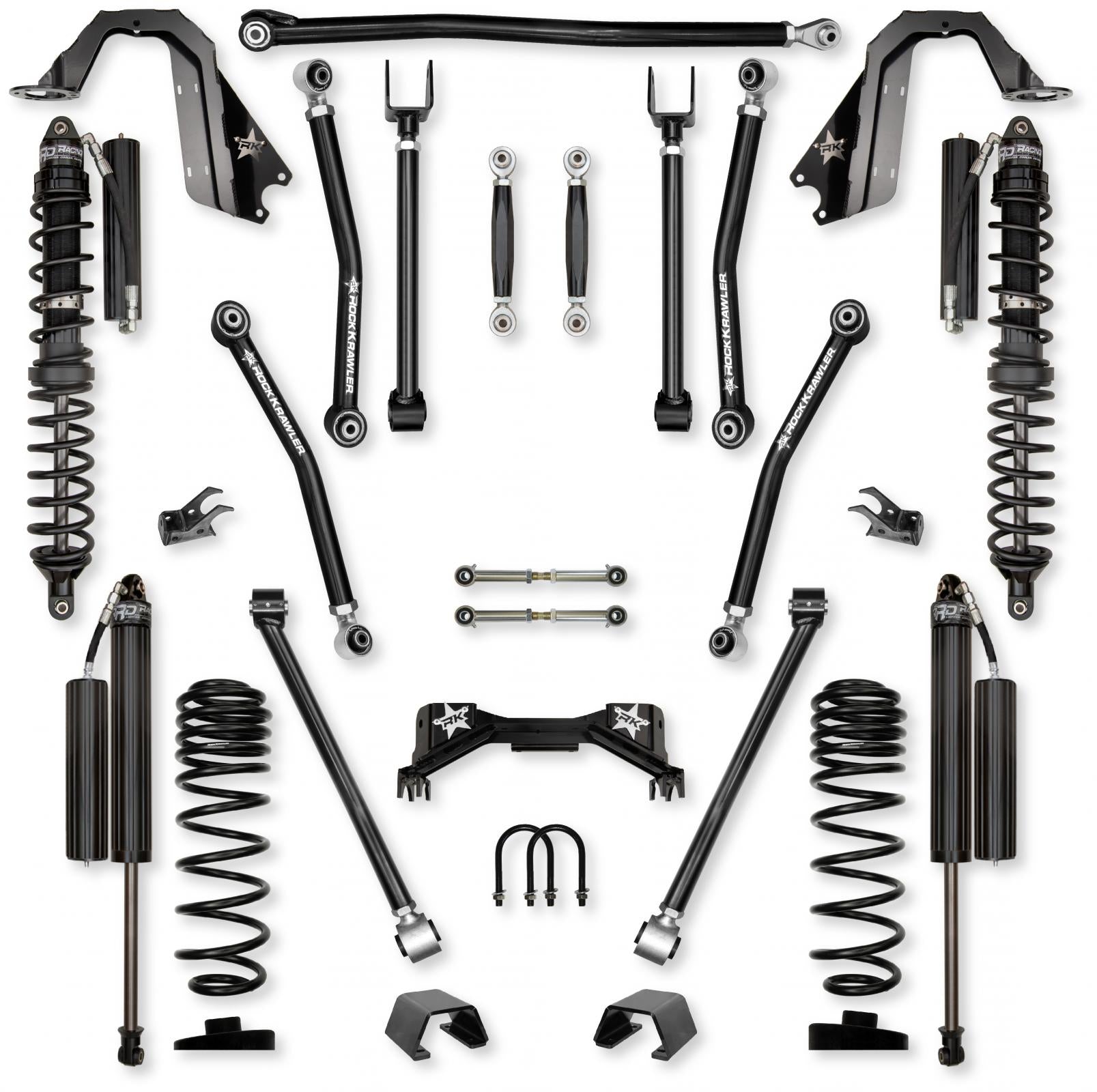 3.0 Inch Adventure X Pro Coilover No Limits Mid-Arm Suspension System for Jeep Gladiator JT Gas Models Comp Stage 1 Rock Krawler