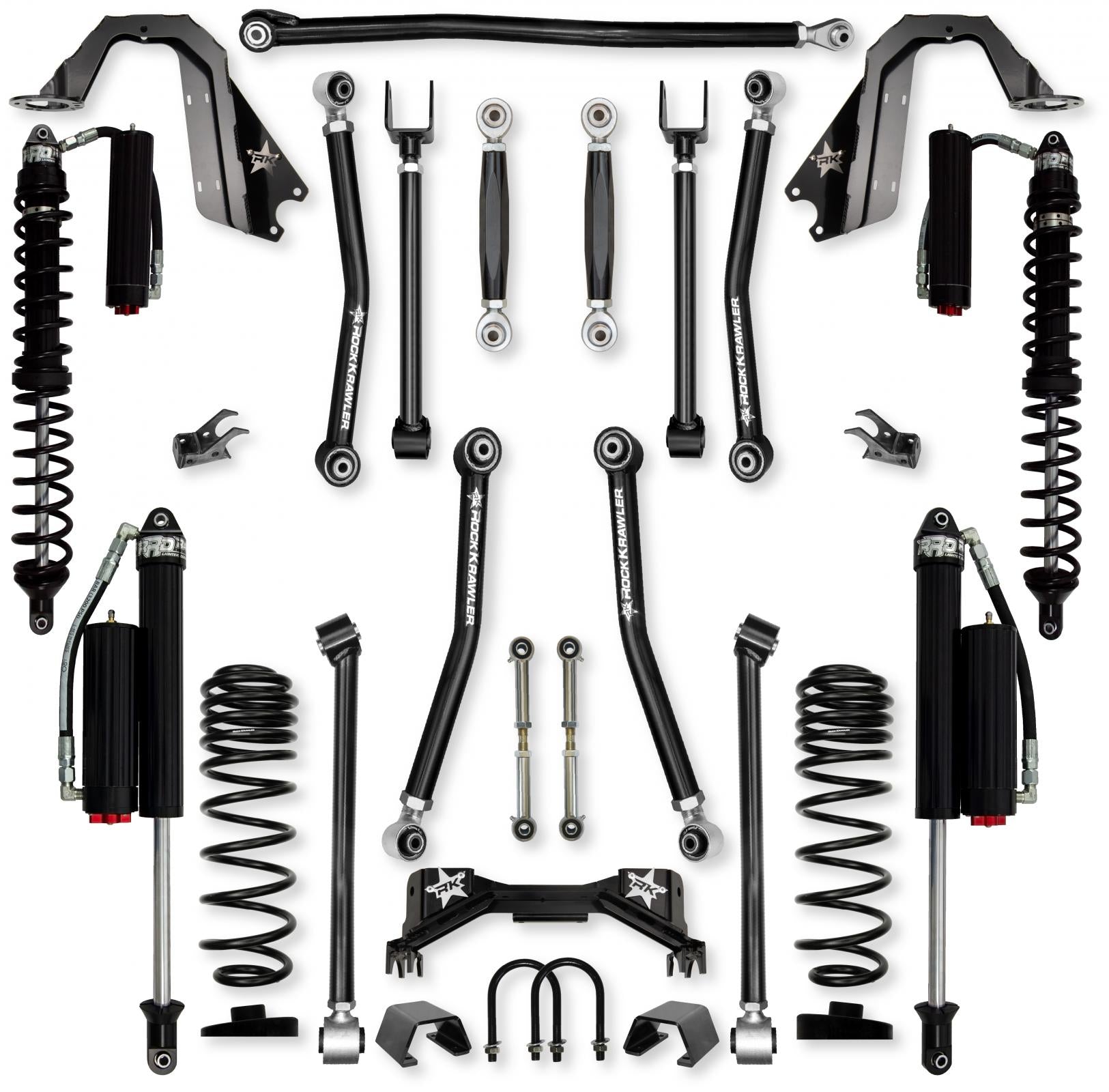 3.0 Inch Adventure X Pro Coilover No Limits Mid-Arm Suspension System for Jeep Gladiator JT Gas Models Comp System Stage 2 Rock Krawler