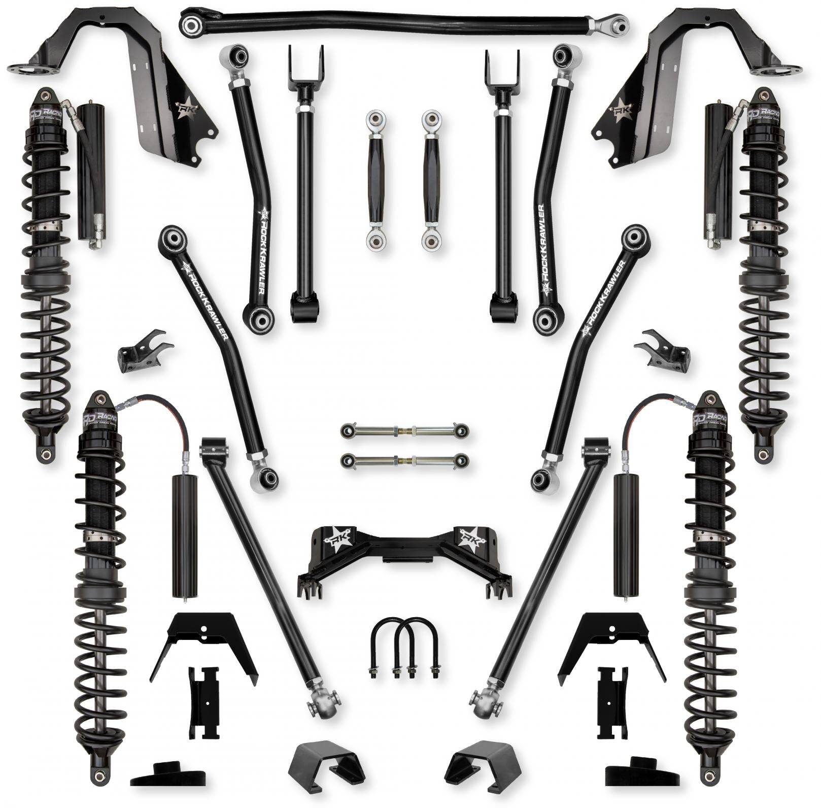 3.0 Inch Adventure X Pro Coilover No Limits Mid-Arm Suspension System for Jeep Gladiator JT Gas Models Trail Runner System Stage 1 Rock Krawler