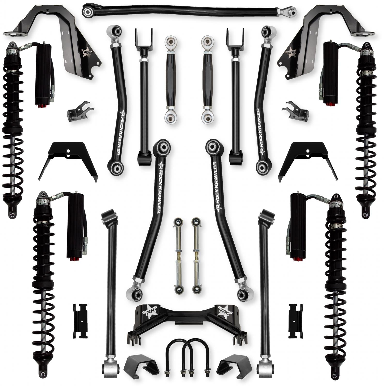 3.0 Inch Adventure X Pro Coilover No Limits Mid-Arm Suspension System for Jeep Gladiator JT Gas Models Trail Runner System Stage 2 Rock Krawler