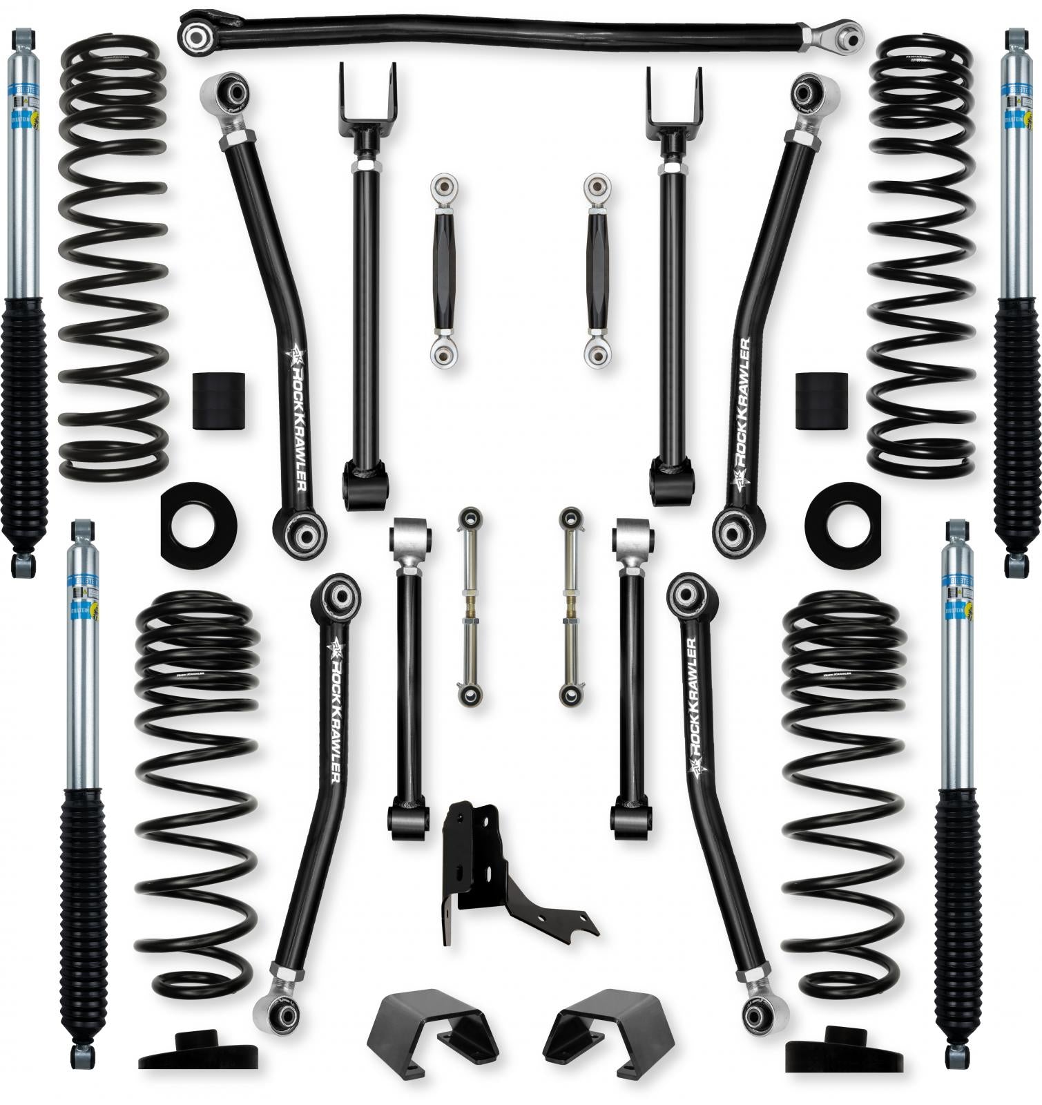 3.0 Inch Overland X No Limits Mid-Arm Suspension System for Jeep Gladiator JT Gas Models With Bilstein Shocks Rock Krawler