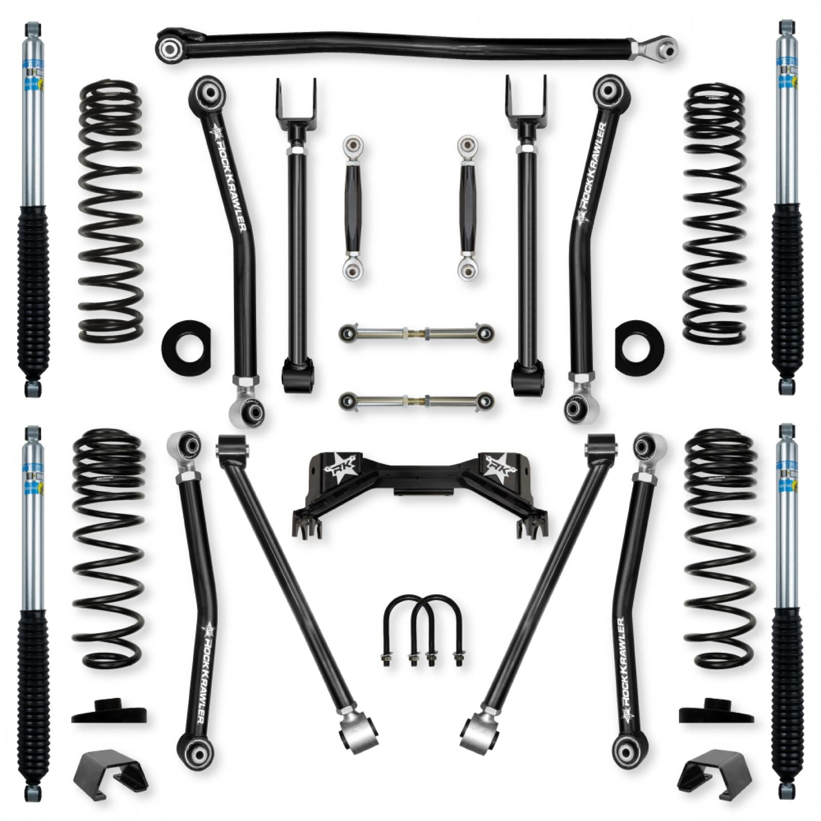 3.0 Inch Overland X Pro No Limits Mid-Arm Suspension System for Jeep Gladiator JT Gas Models With Bilstein Shocks Rock Krawler