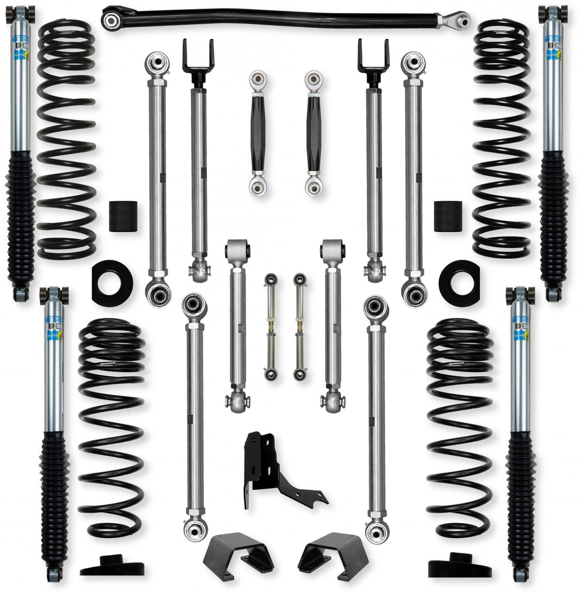 3.0 Inch X-Factor PRO No Limits Mid-Arm Suspension System for Jeep Gladiator JT Rubicon Gas Models With Bilstein Shocks Rock Krawler