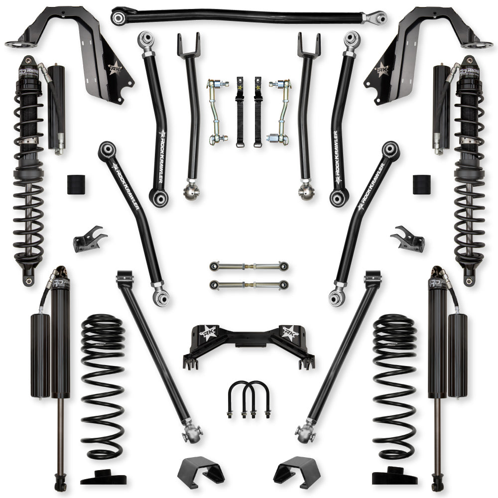 3.0 Inch Pro X Coilover Mid-Arm Suspension System for Jeep Gladiator JT Gas Models Comp Stage 1 Rock Krawler