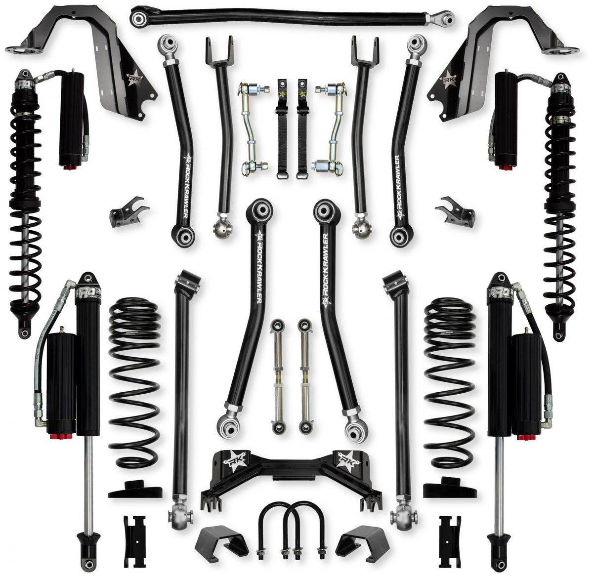 3.0 Inch Pro X Coilover Mid-Arm Suspension System for Jeep Gladiator JT Gas Models Comp System Stage 2 Rock Krawler