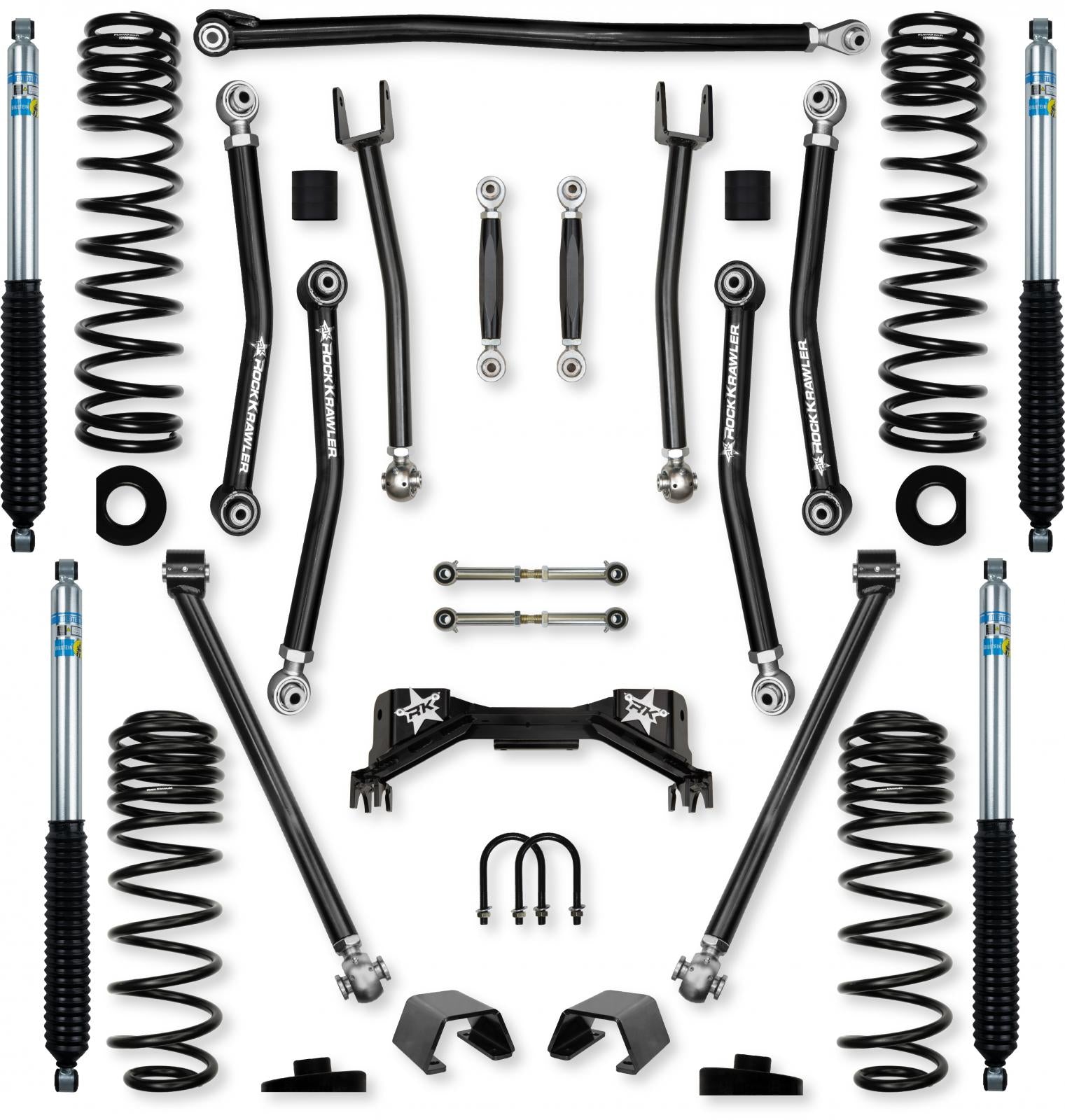 3.0 Inch Pro X No Limits Mid-Arm Suspension System for Jeep Gladiator JT Gas Models With Bilstein Shocks Rock Krawler