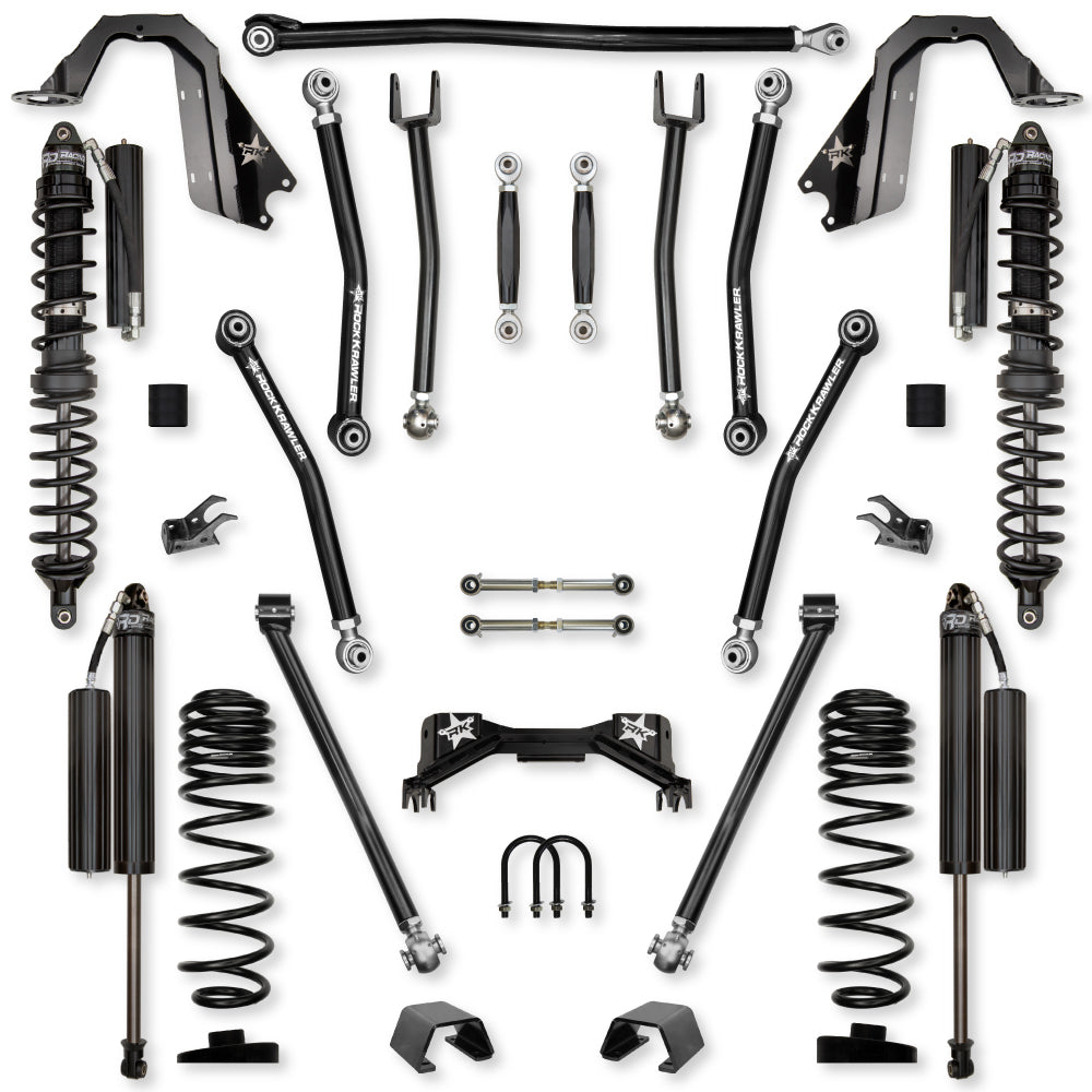 3.0 Inch Pro X Coilover No Limits Mid-Arm System for Jeep Gladiator JT Gas Models Comp Stage 1 Rock Krawler