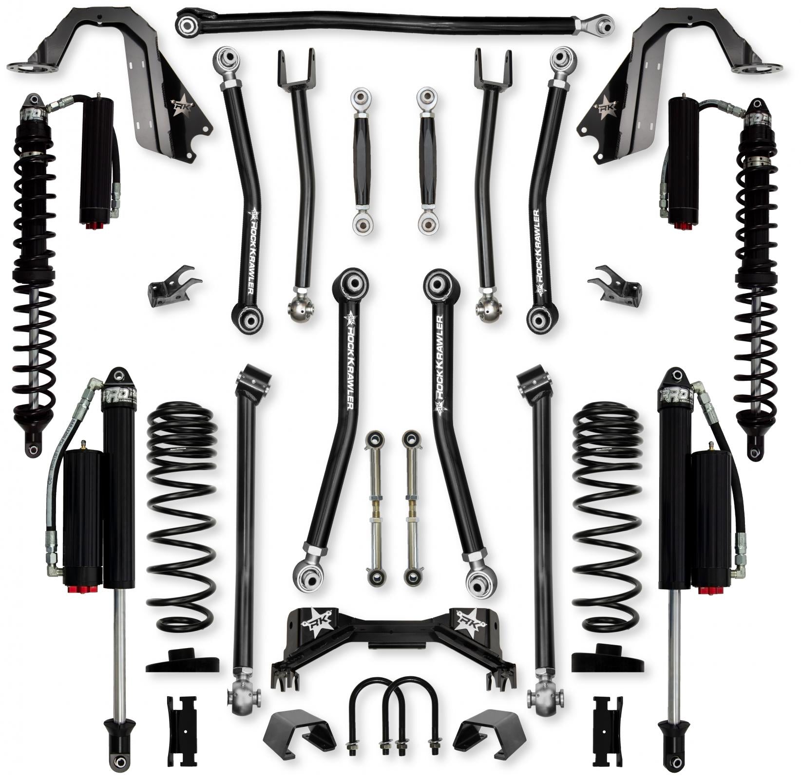 3.0 Inch Pro X Coilover No Limits Mid-Arm System for Jeep Gladiator JT Gas Models Comp System Stage 2 Rock Krawler