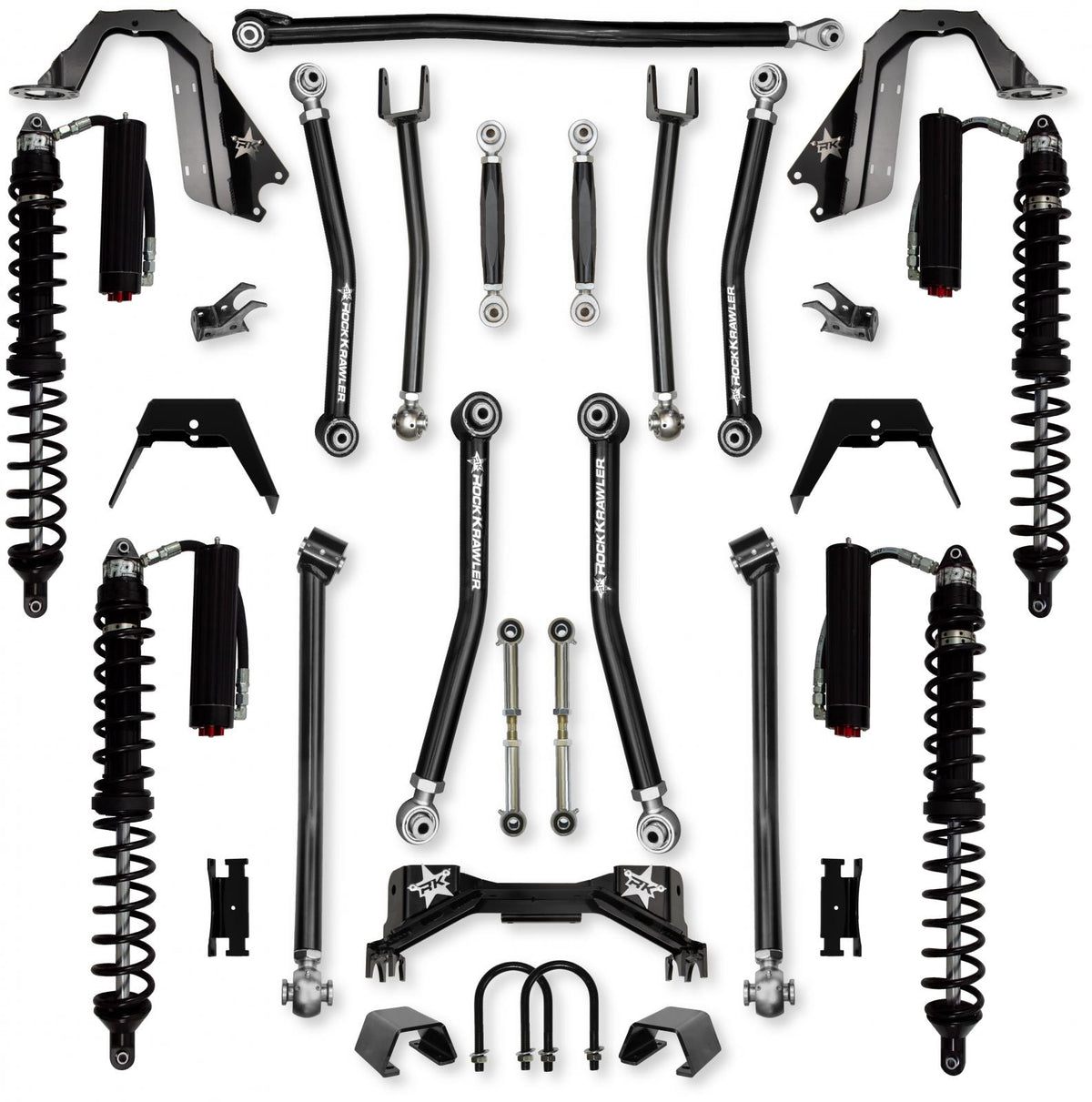 3.0 Inch Pro X Coilover No Limits Mid-Arm System for Jeep Gladiator JT Gas Models Trail Runner System Stage 2 Rock Krawler