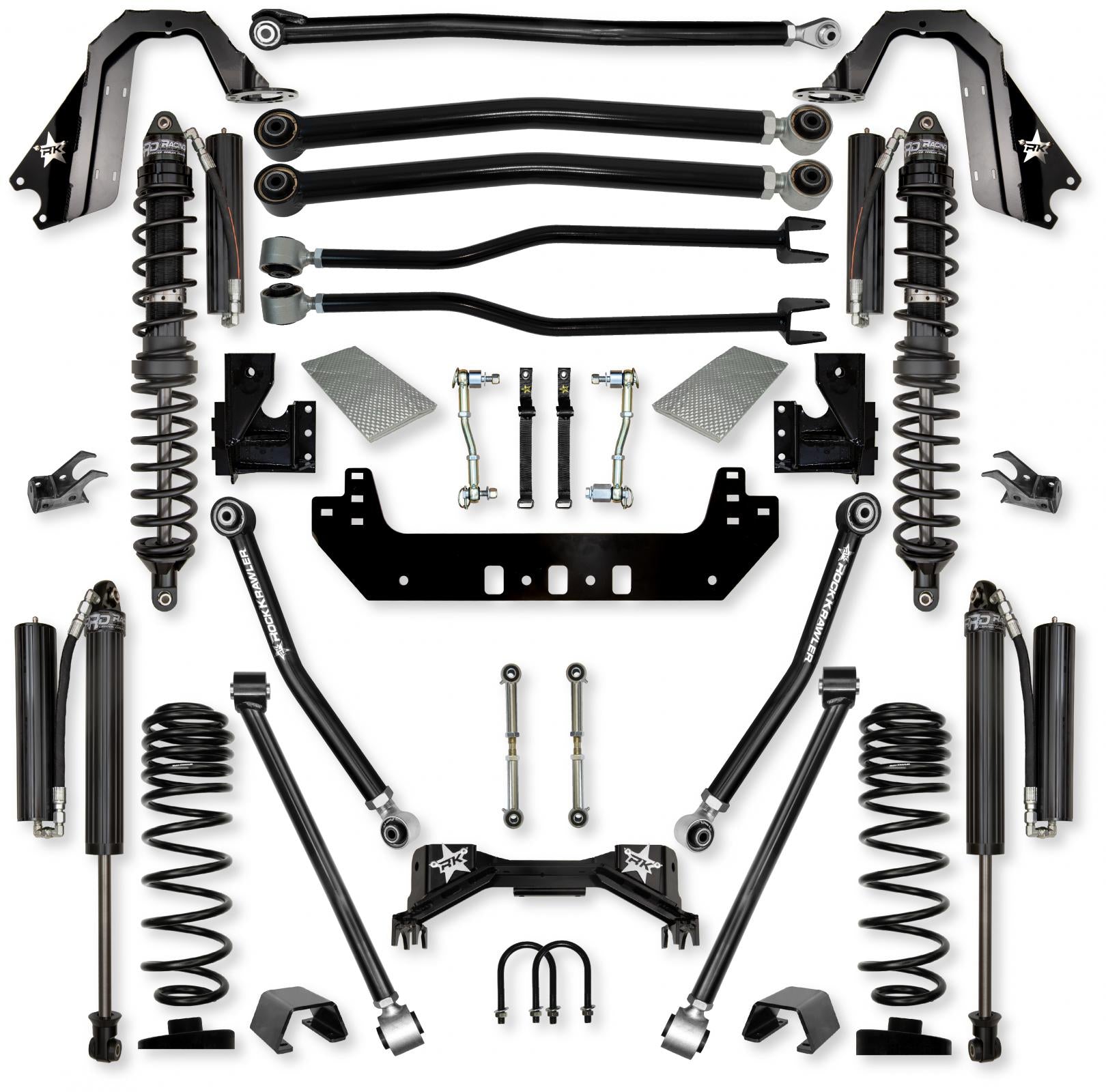 3.0 Inch Silverback Coilover Long-Arm Suspension System for Jeep Gladiator JT Gas Models Comp Stage 1 Rock Krawler