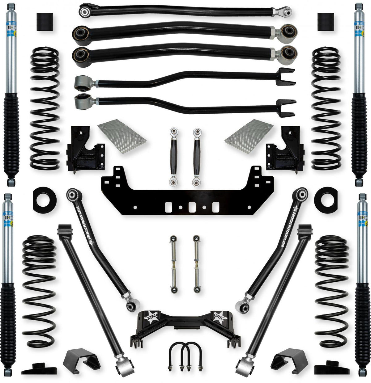 3.0 Inch Silverback No Limits Long-Arm Suspension System for Jeep Gladiator Gas Models With Bilstein Shocks Rock Krawler