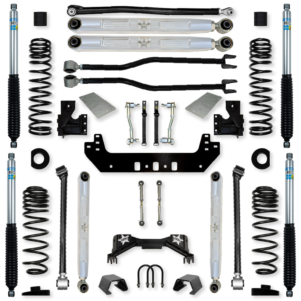 3.0 Inch Silverback Pro Elite Long-Arm Suspension System for Jeep Gladiator Gas Models With Bilstein Shocks Rock Krawler