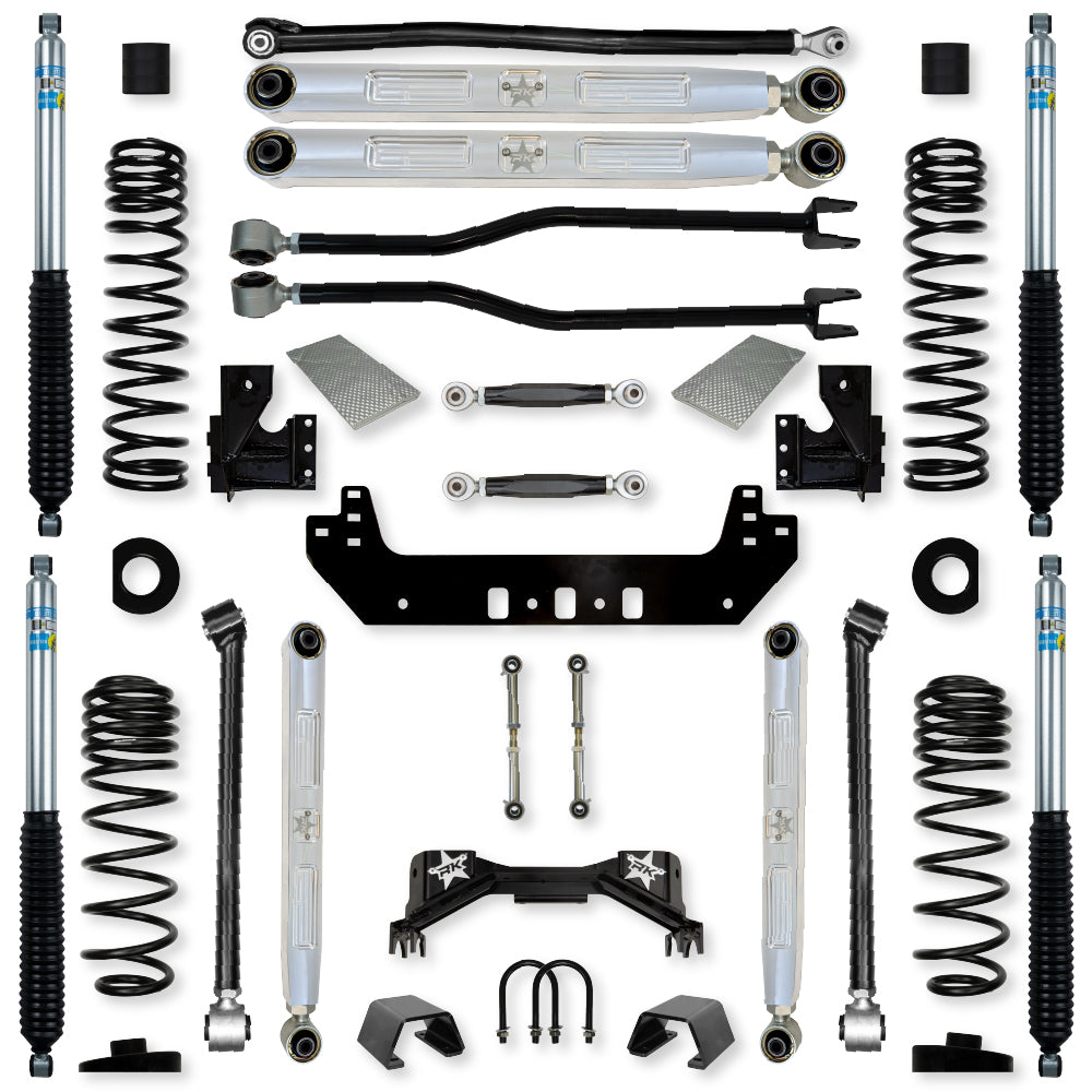 3.0 Inch Silverback Pro Elite No Limits Long-Arm Suspension System for Jeep Gladiator Gas Models With Bilstein Shocks Rock Krawler