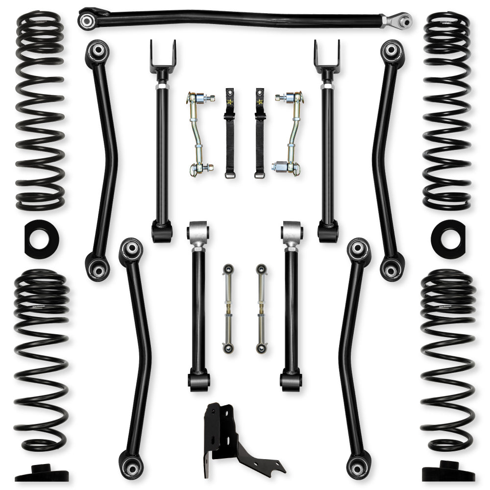 3.0 Inch Ultimate Adventure Mid-Arm Suspension System for Jeep Gladiator JT Gas Models With No Shocks Rock Krawler