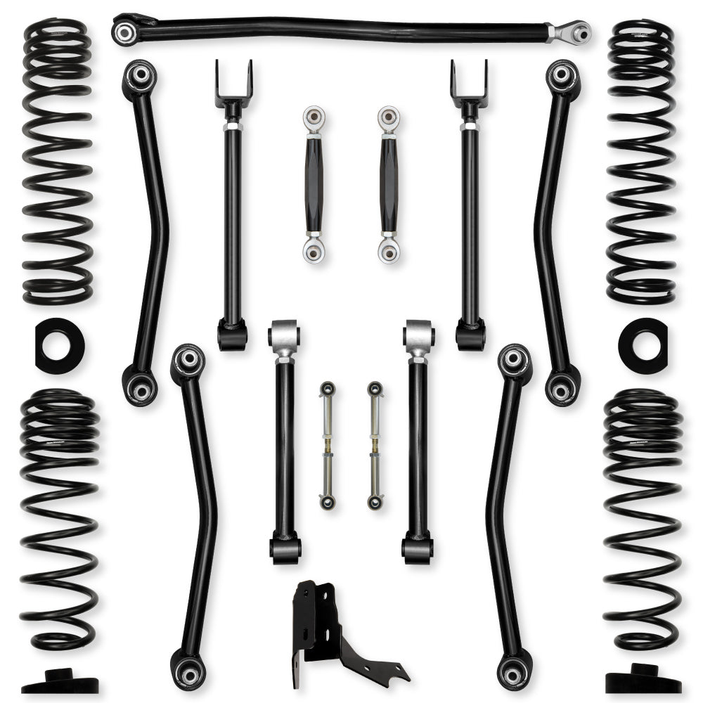 3.0 Inch Ultimate Adventure No Limits Mid-Arm Suspension System for Jeep Gladiator JT Gas Models With No Shocks Rock Krawler