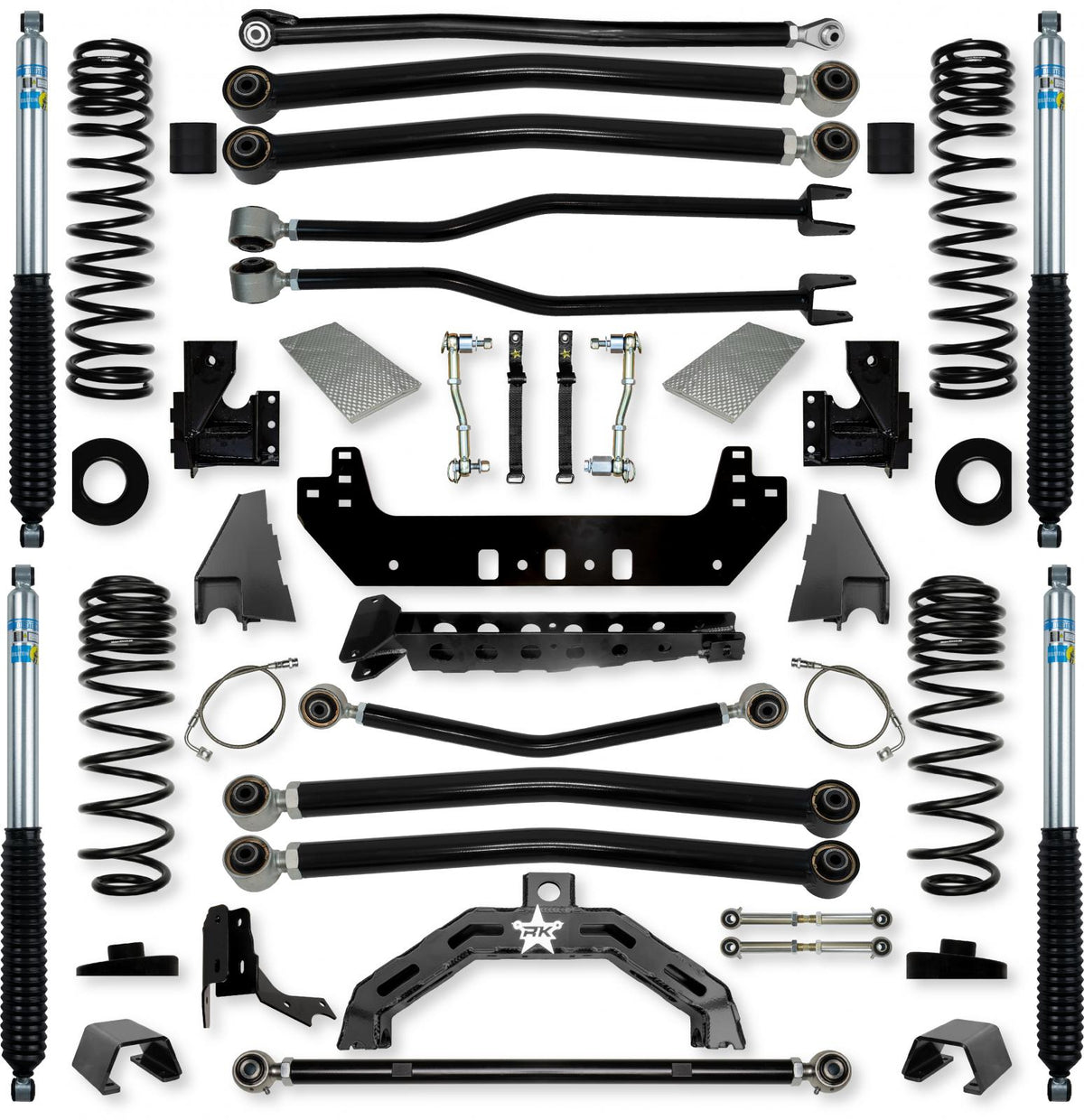 4.5 Inch Adventure X2 Long-Arm Suspension System for Jeep Gladiator JT Gas Models With Bilstein Shocks Rock Krawler