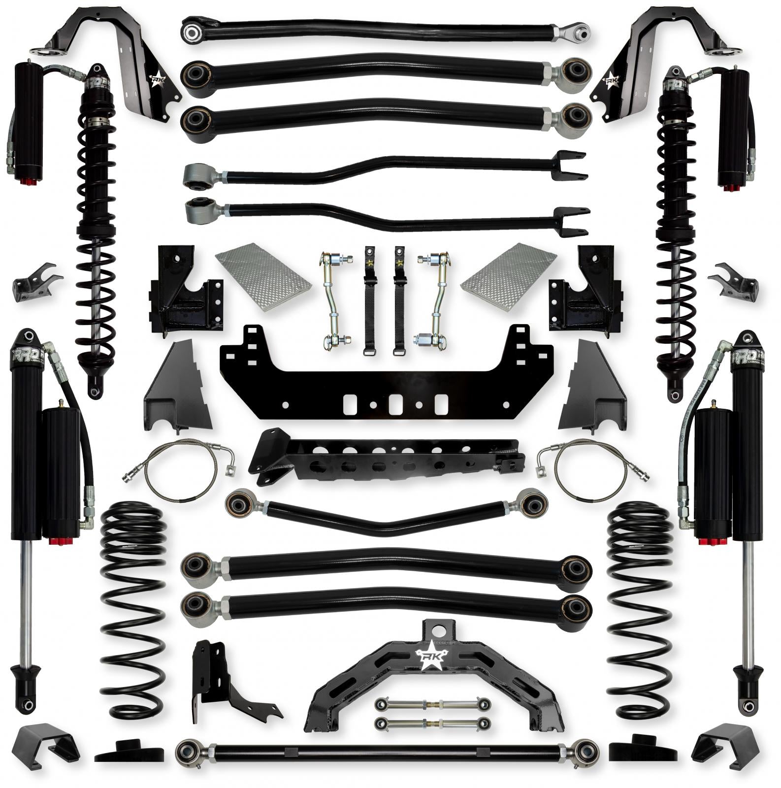 4.5 Inch Adventure X2 Coilover Long-Arm Suspension System for Jeep Gladiator JT Diesel Models Comp System Stage 2 Rock Krawler