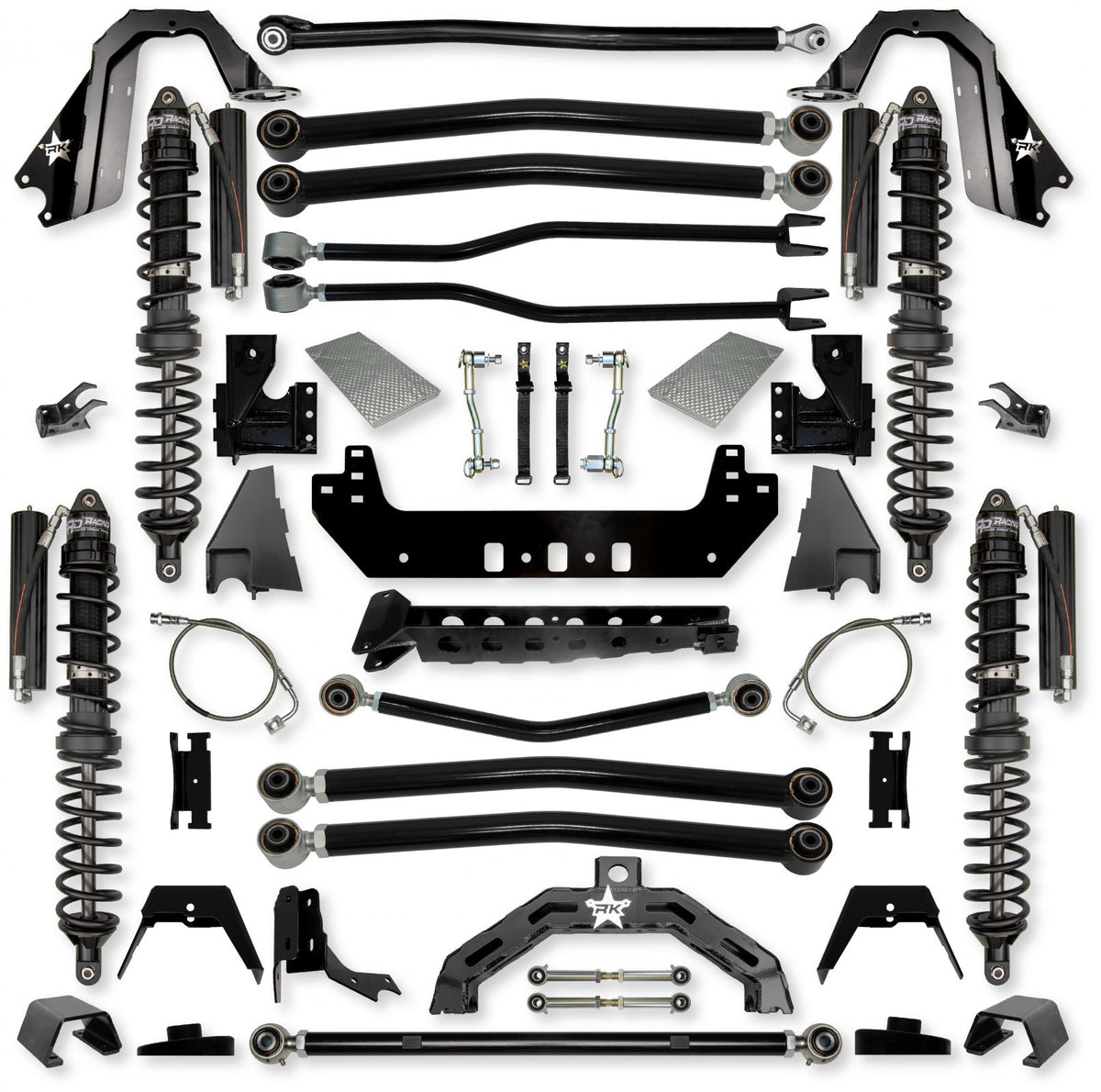 4.5 Inch Adventure X2 Coilover Long-Arm Suspension System for Jeep Gladiator JT Diesel Models Trail Runner System Stage 1 Rock Krawler