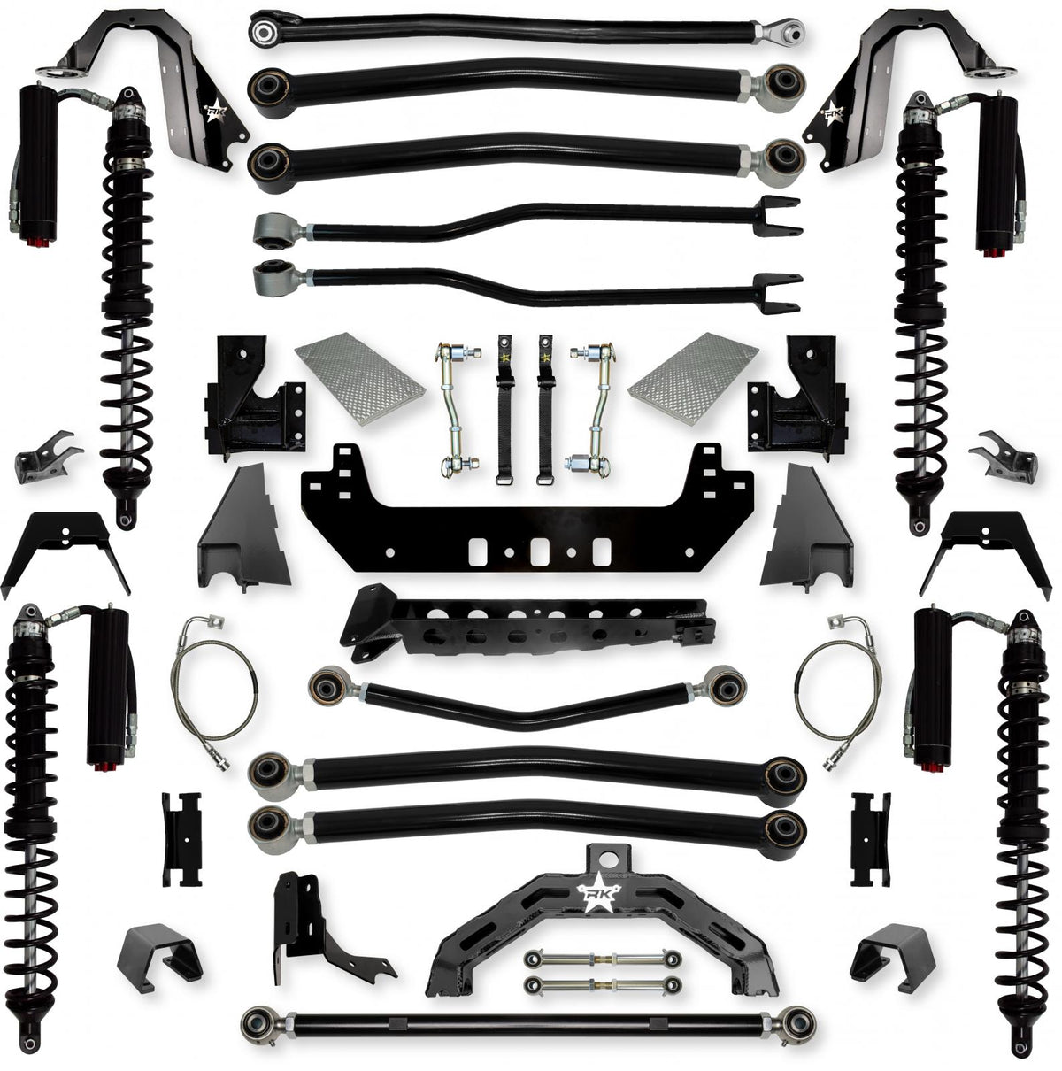 4.5 Inch Adventure X2 Coilover Long-Arm Suspension System for Jeep Gladiator JT Diesel Models Trail Runner System Stage 2 Rock Krawler