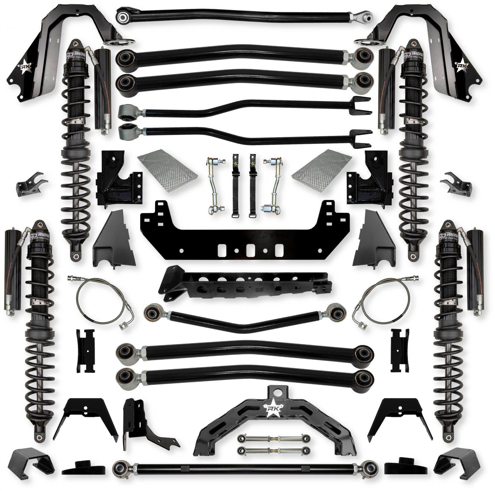 4.5 Inch Adventure X2 Coilover Long-Arm Suspension System for Jeep Gladiator JT Gas Models Trail Runner System Stage 1 Rock Krawler
