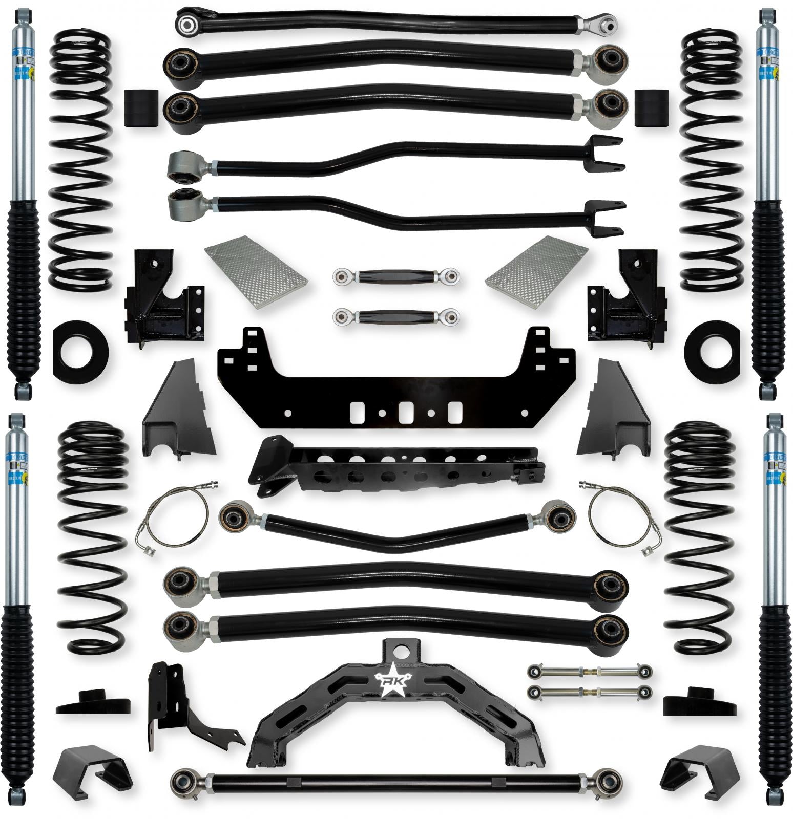 4.5 Inch Adventure X2 No Limits Long-Arm Suspension System for Jeep Gladiator JT Gas Models With Bilstein Shocks Rock Krawler