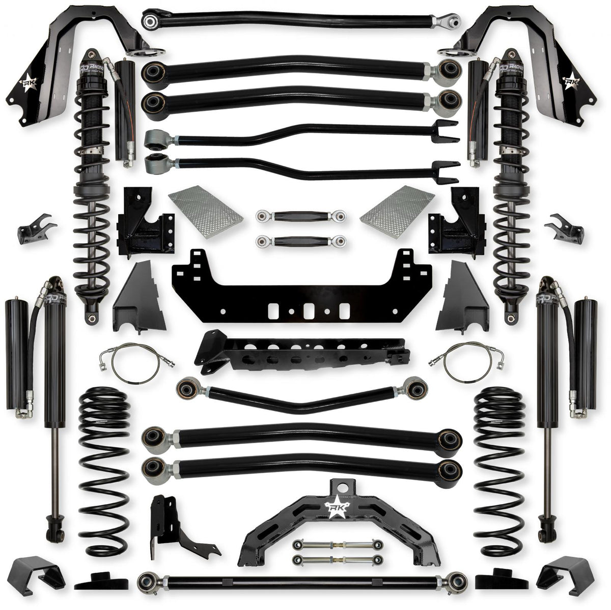 4.5 Inch Adventure X2 Coilover No Limits Long-Arm Suspension System for Jeep Gladiator JT Gas Models Comp Stage 1 Rock Krawler