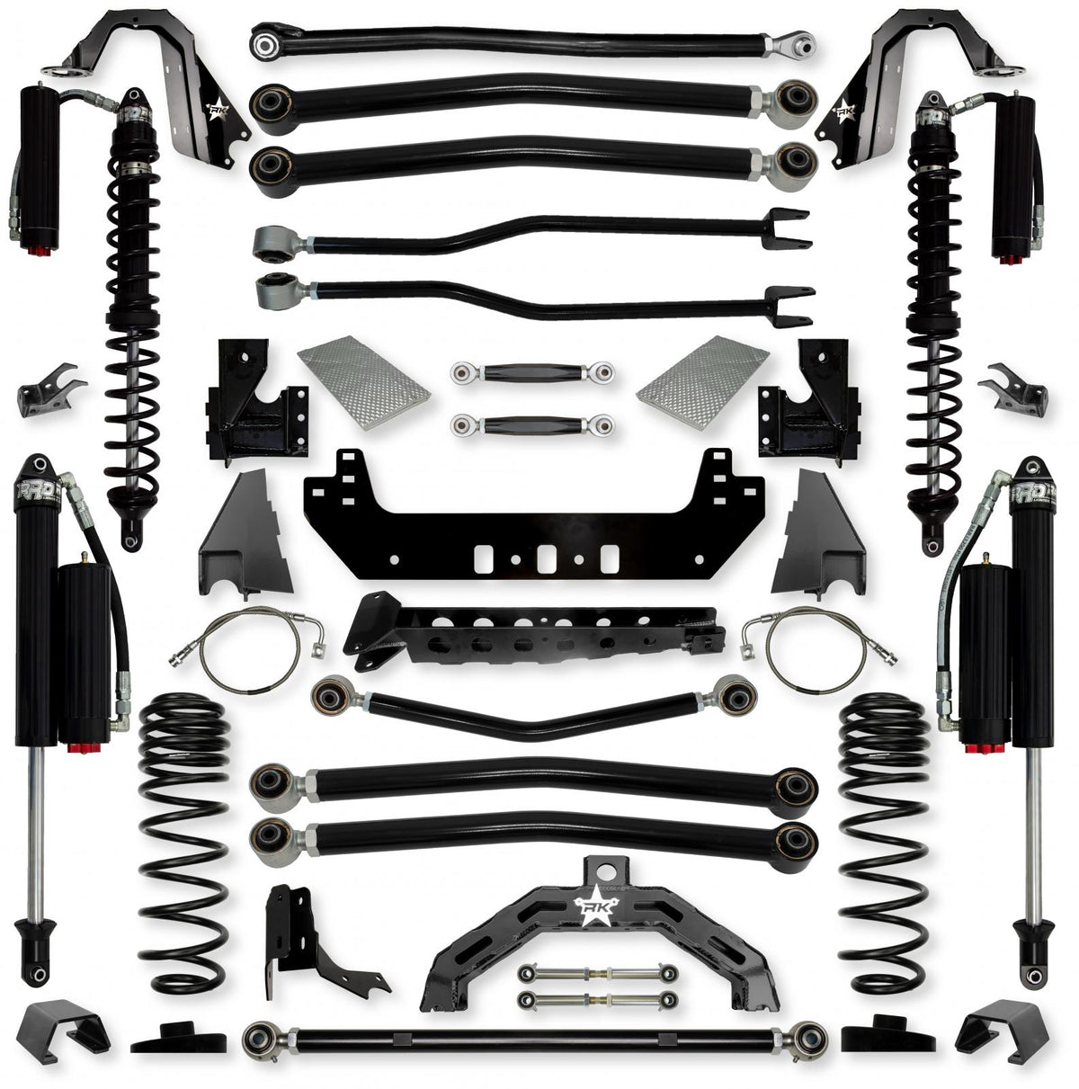 4.5 Inch Adventure X2 Coilover No Limits Long-Arm Suspension System for Jeep Gladiator JT Gas Models Comp System Stage 2 Rock Krawler