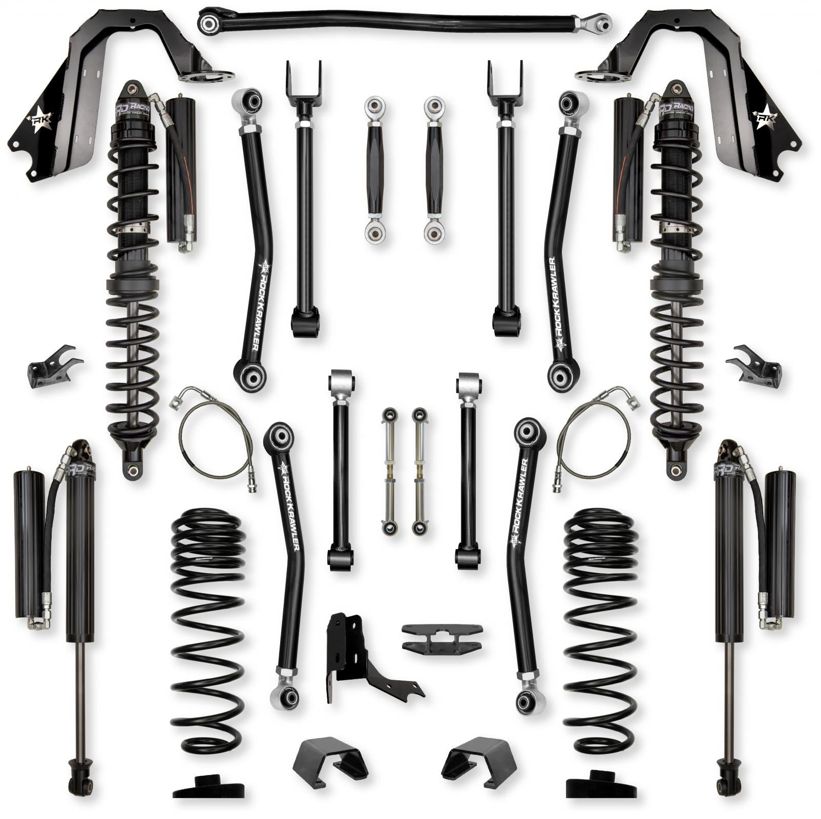 4.5 Inch Adventure X2 Coilover No Limits Long-Arm Suspension System for Jeep Gladiator JT Diesel Models Comp Stage 1 Rock Krawler