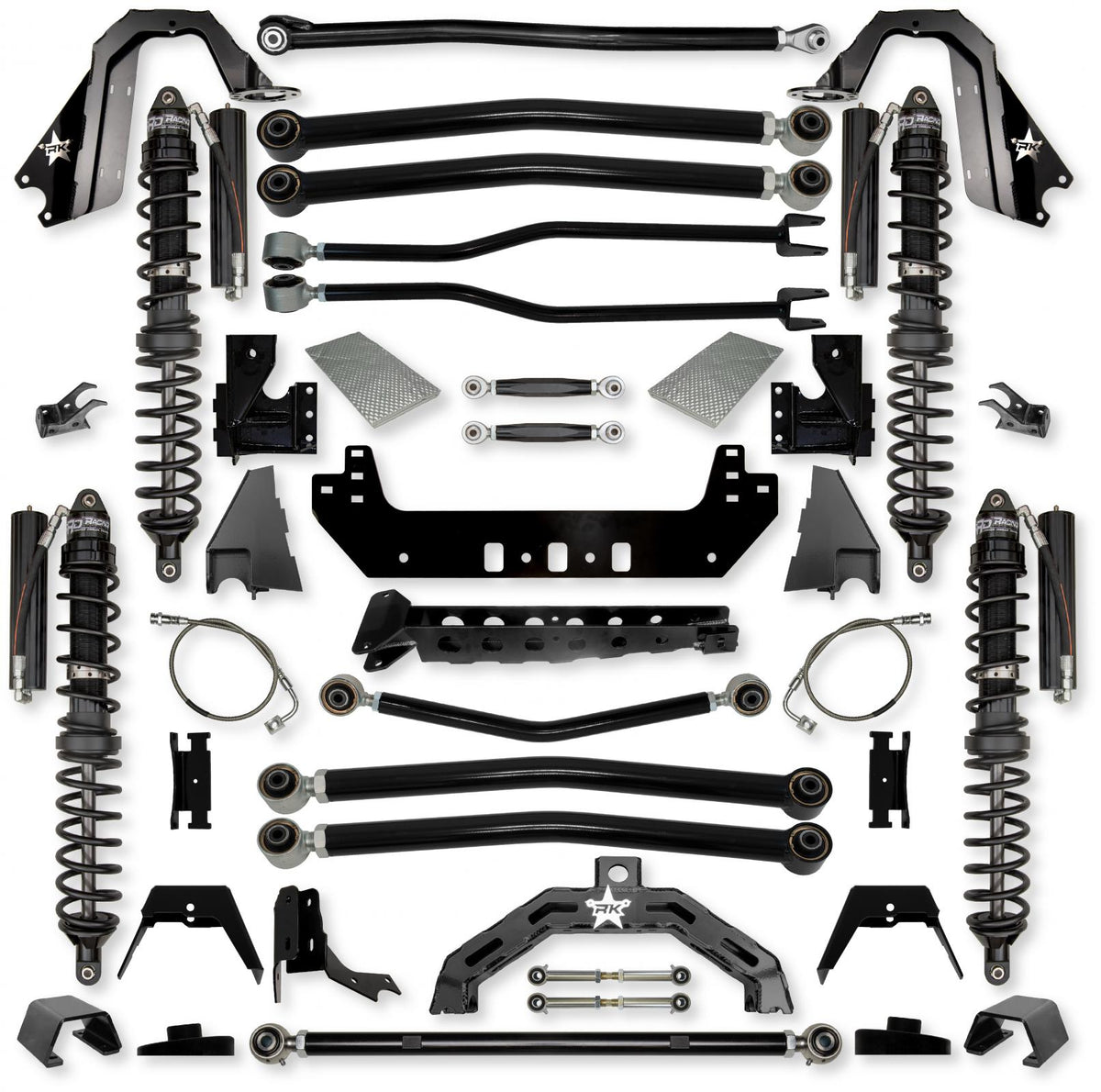 4.5 Inch Adventure X2 Coilover No Limits Long-Arm Suspension System for Jeep Gladiator JT Gas Models Trail Runner System Stage 1 Rock Krawler