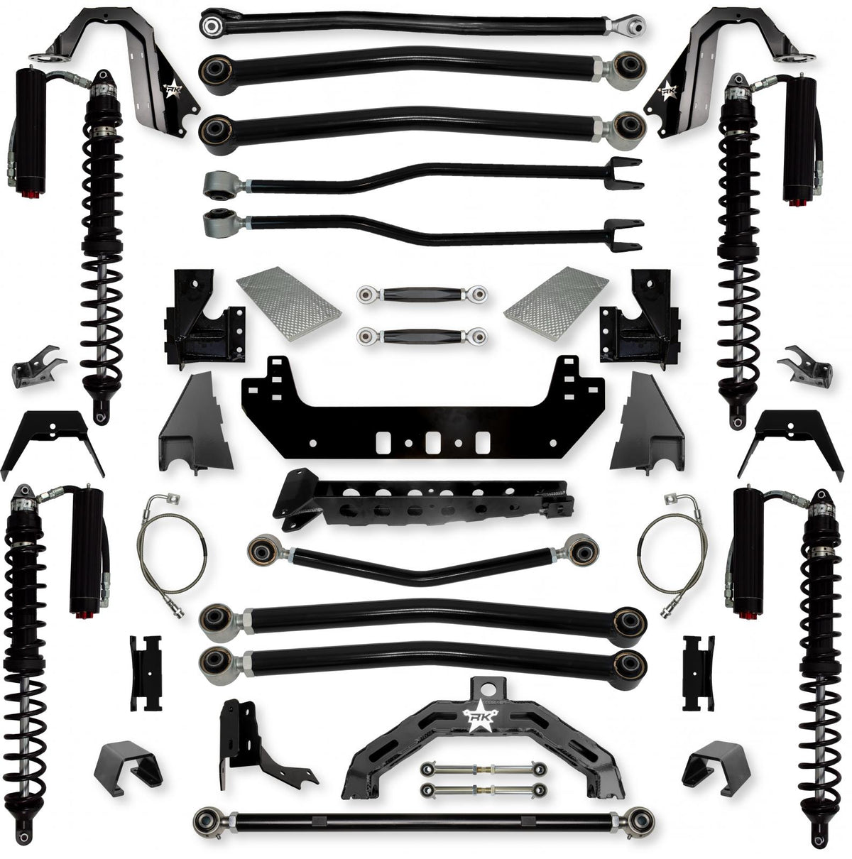 4.5 Inch Adventure X2 Coilover No Limits Long-Arm Suspension System for Jeep Gladiator JT Gas Models Trail Runner System Stage 2 Rock Krawler