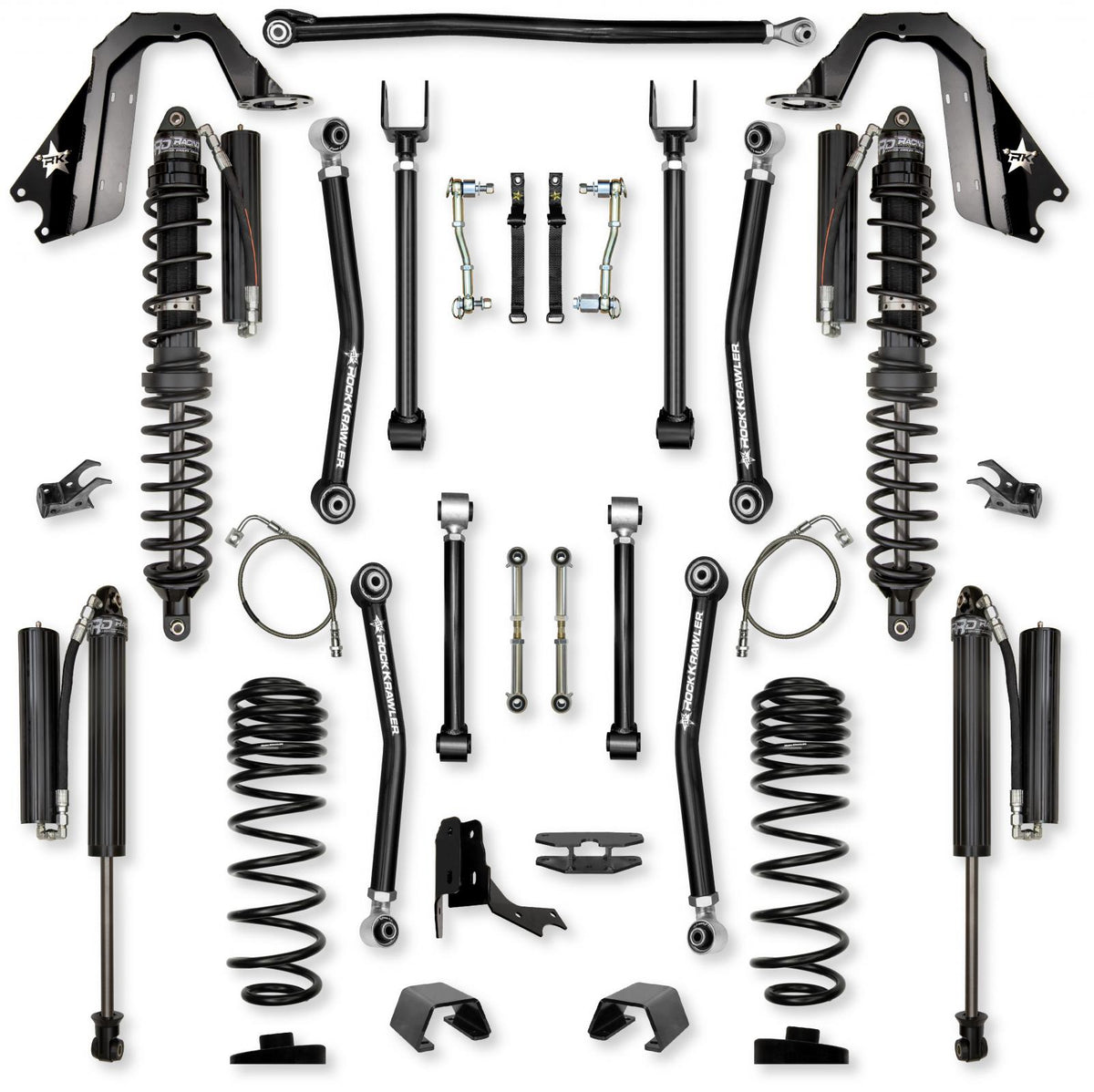 4.5 Inch Adventure X Coilover Mid-Arm Suspension System for Jeep Gladiator JT Gas Models Comp Stage 1 Rock Krawler