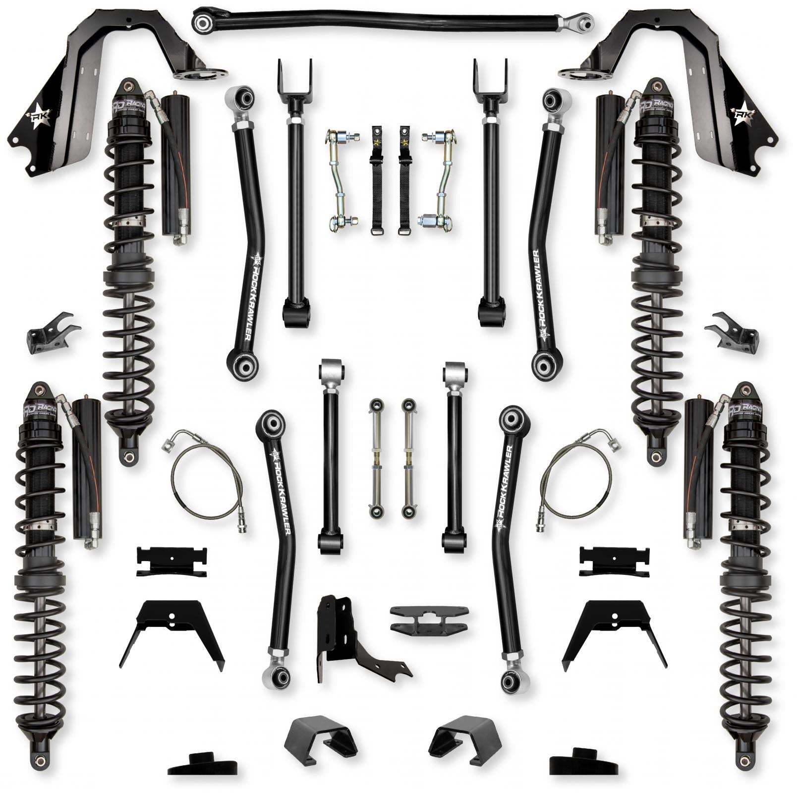 4.5 Inch Adventure X Coilover Mid-Arm Suspension System for Jeep Gladiator JT Diesel Models Trail Runner System Stage 1 Rock Krawler