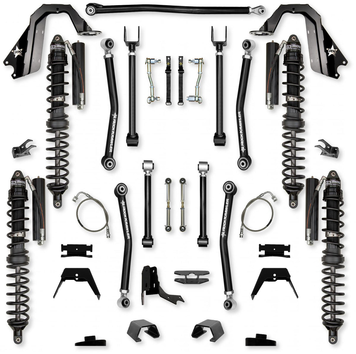 4.5 Inch Adventure X Coilover Mid-Arm Suspension System for Jeep Gladiator JT Gas Models Trail Runner System Stage 1 Rock Krawler
