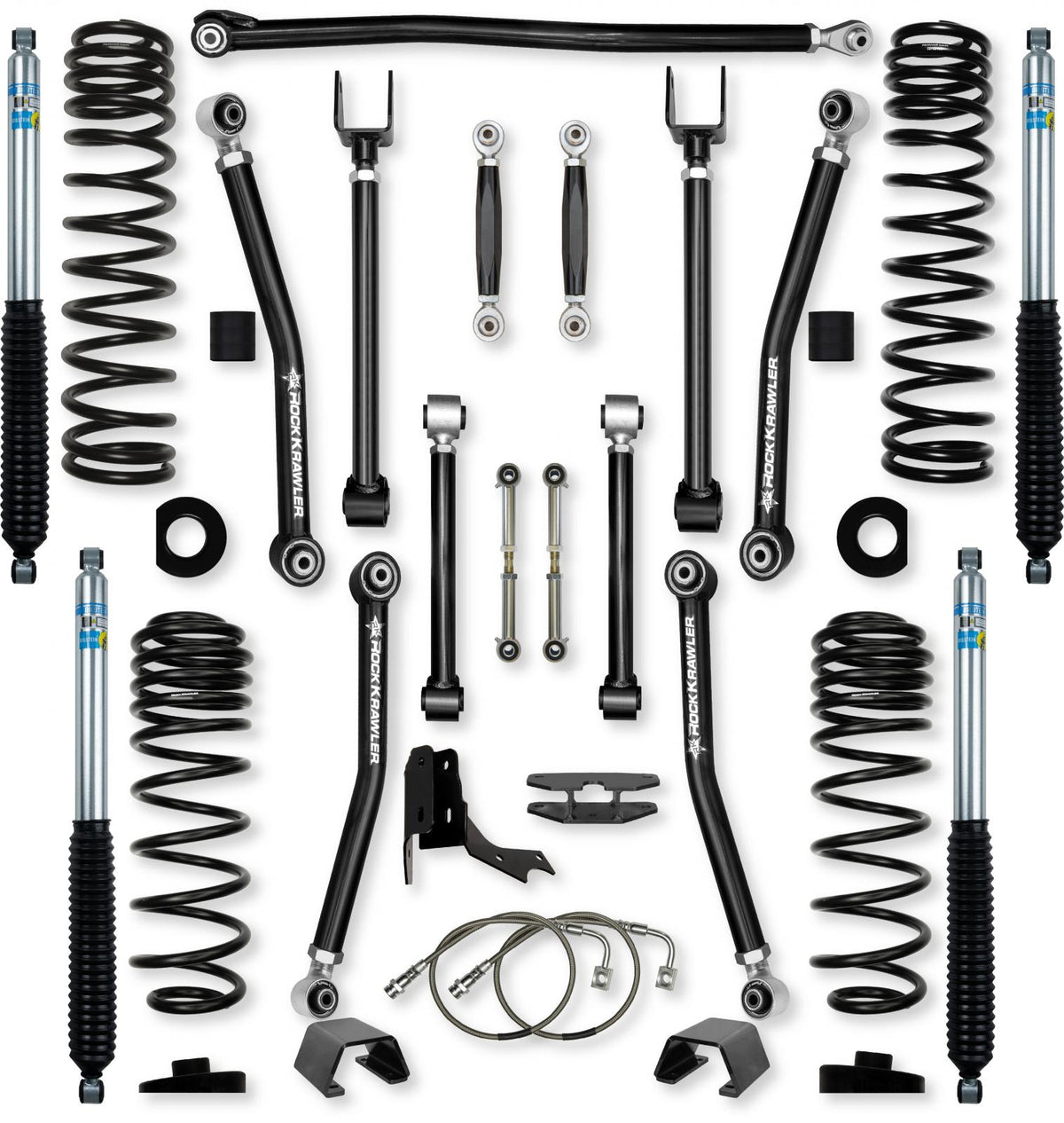 4.5 Inch Adventure X No Limits Mid-Arm Suspension System for Jeep Gladiator JT Gas Models With Bilstein Shocks Rock Krawler