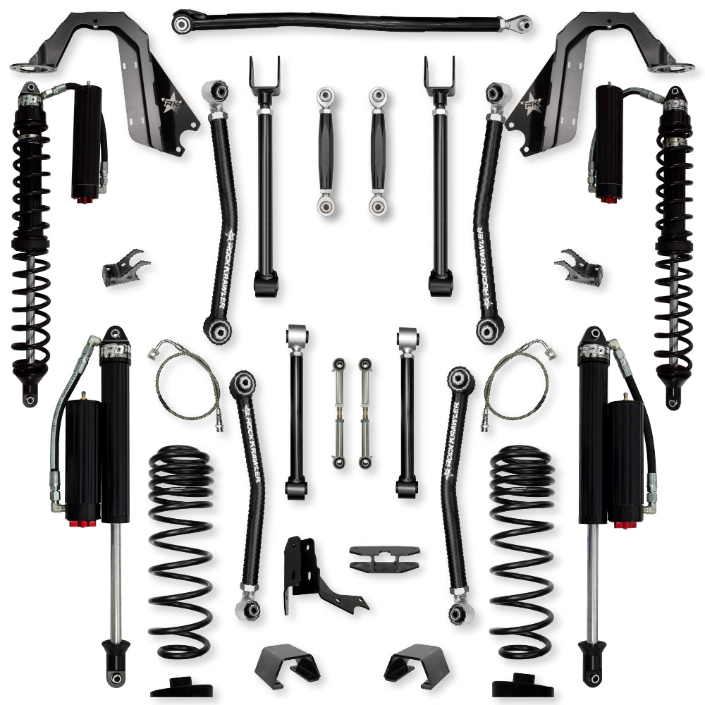 4.5 Inch Adventure X Coilover No Limits Mid-Arm Suspension System for Jeep Gladiator JT Gas Models Comp System Stage 2 Rock Krawler