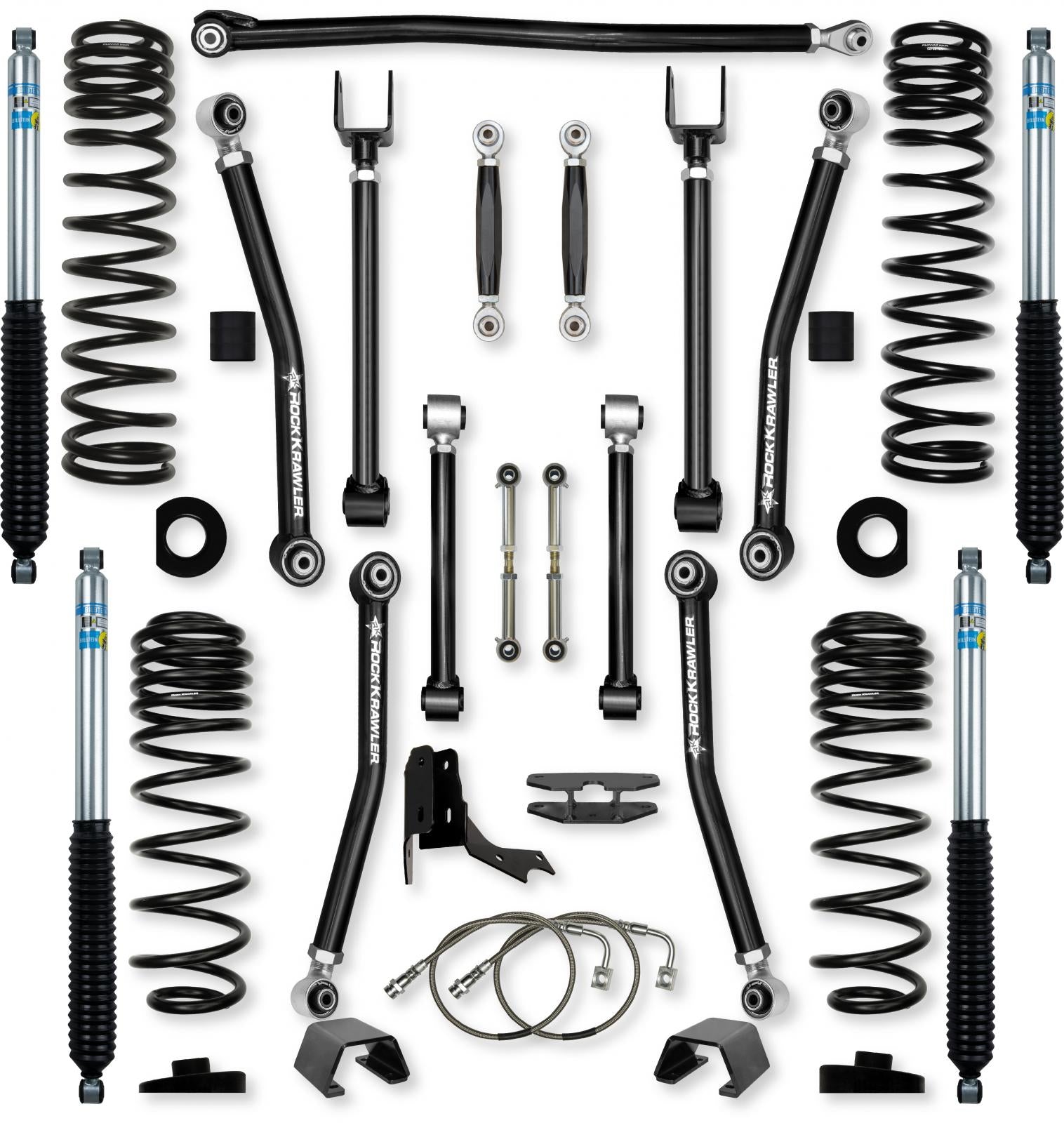 4.5 Inch Adventure X No Limits Mid-Arm System for Jeep Gladiator JT Diesel Models With Bilstein Shocks Rock Krawler