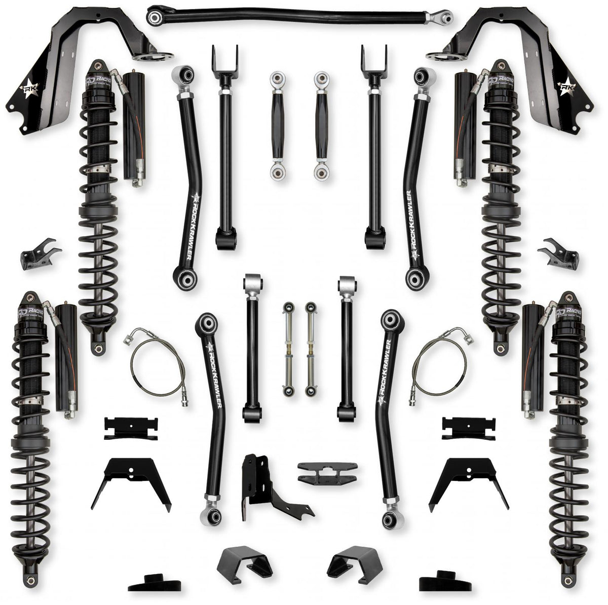 4.5 Inch Adventure X Coilover No Limits Mid-Arm Suspension System for Jeep Gladiator JT Gas Models Trail Runner System Stage 1 Rock Krawler