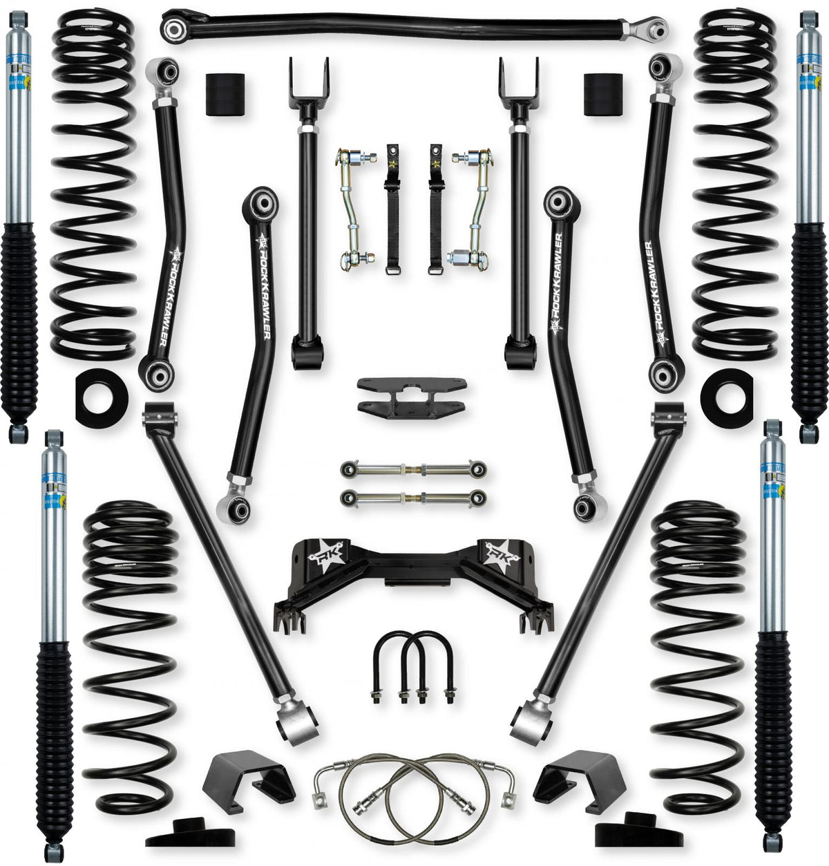4.5 Inch Adventure X Pro Mid-Arm Suspension System for Jeep Gladiator JT Gas Models With Bilstein Shocks Rock Krawler