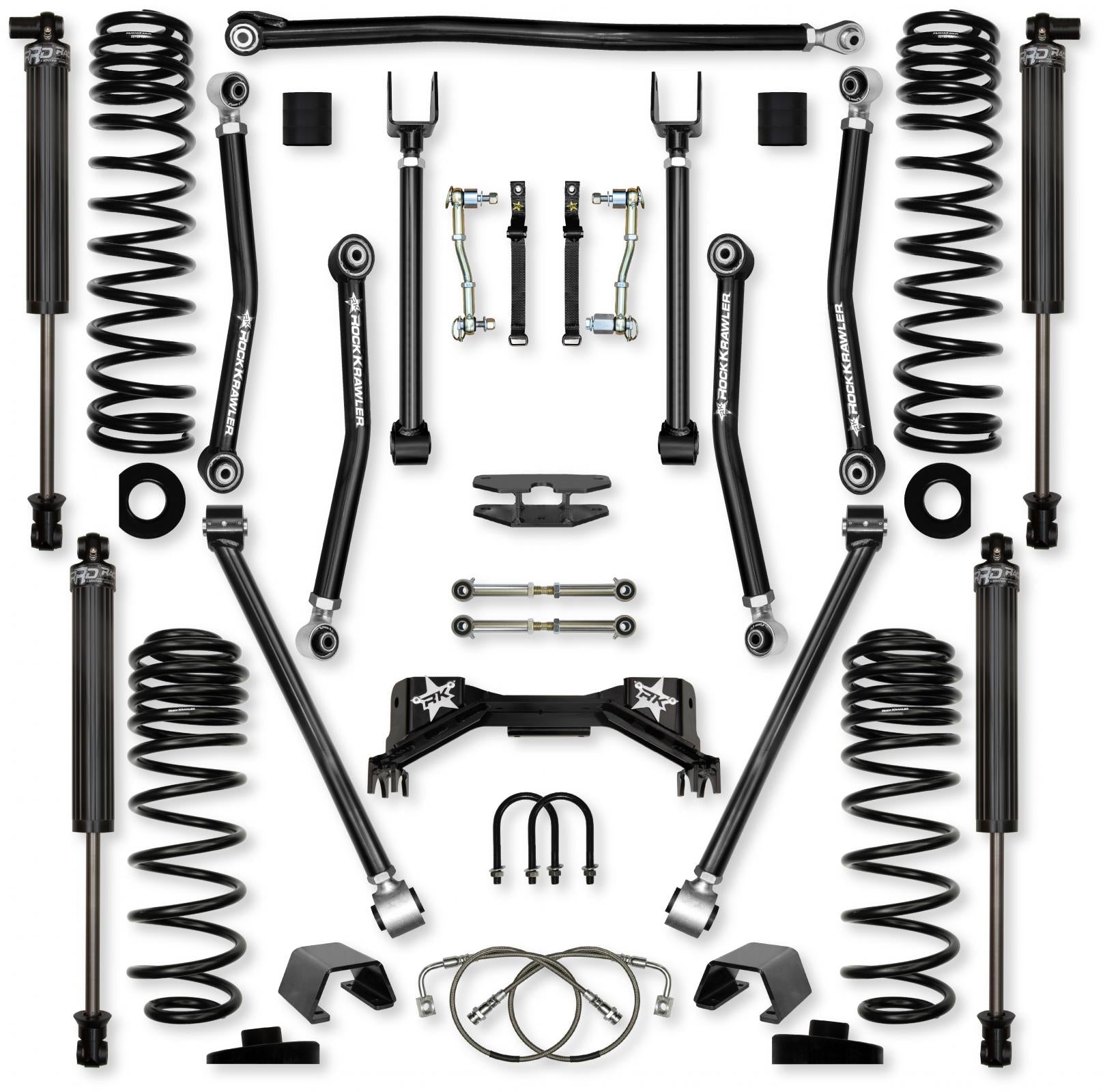 4.5 Inch Adventure X Pro Mid-Arm Suspension System for Jeep Gladiator JT Gas Models With IFP Shocks Rock Krawler